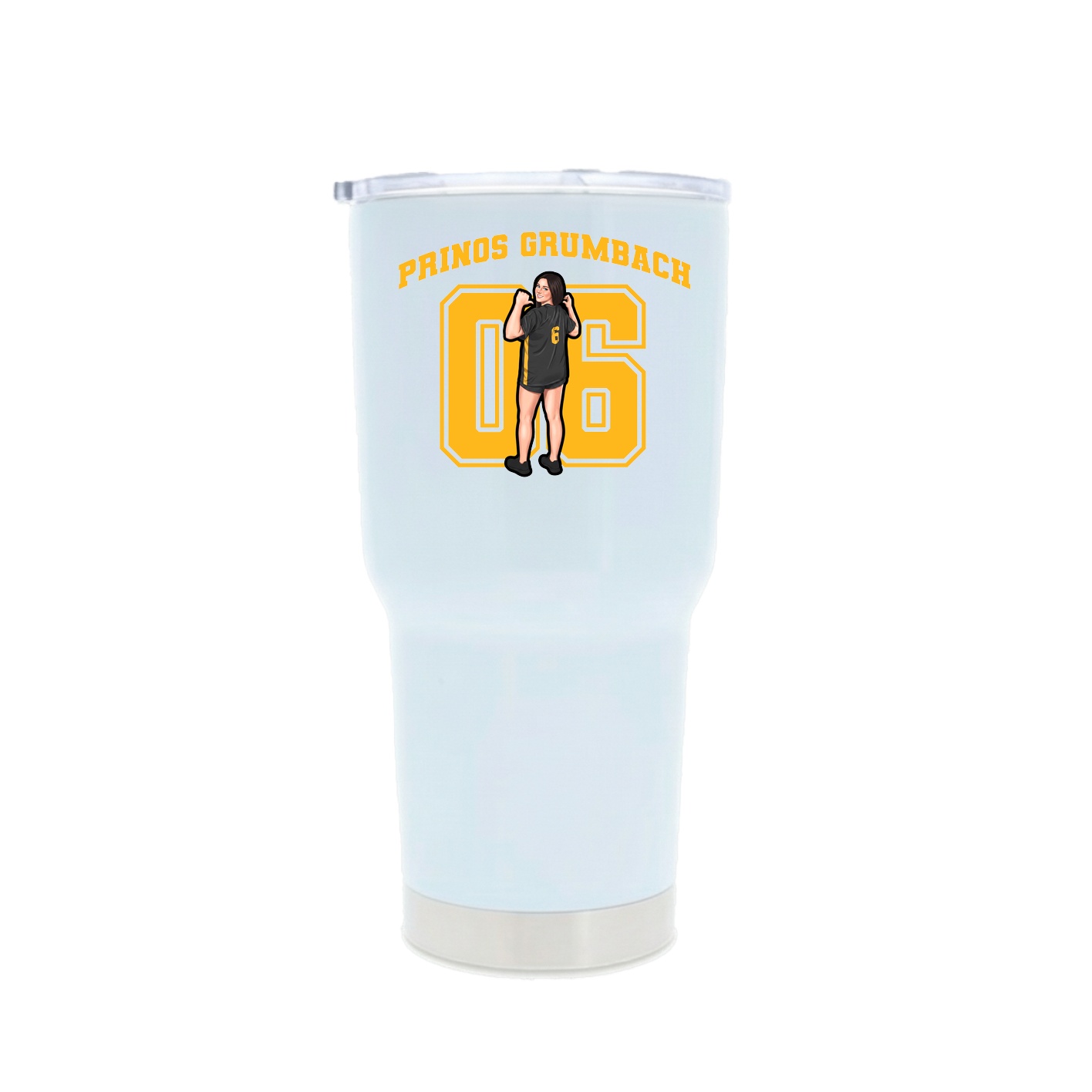 30oz Stainless Steel Tumbler — Number in White