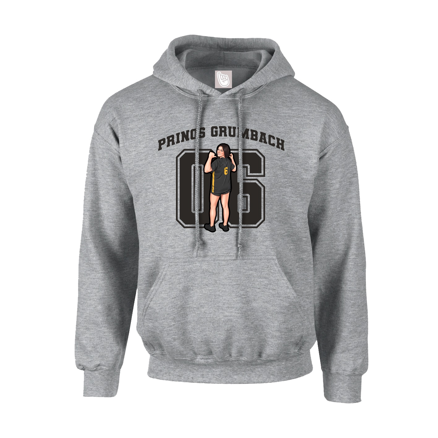 Hoodie — Number in Grey