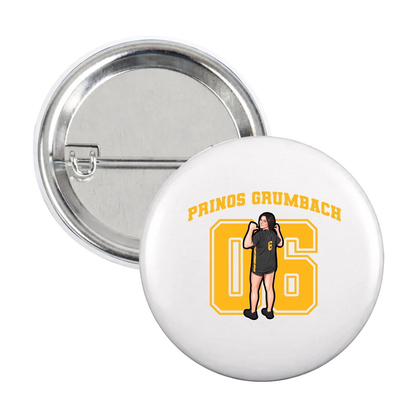 Game Day Button — Number in White