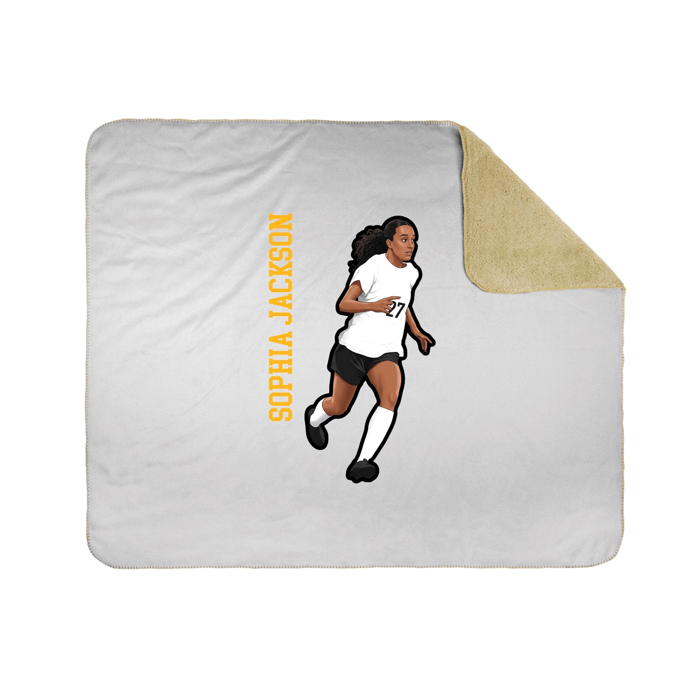 Throw Blanket — Name Vertical in White