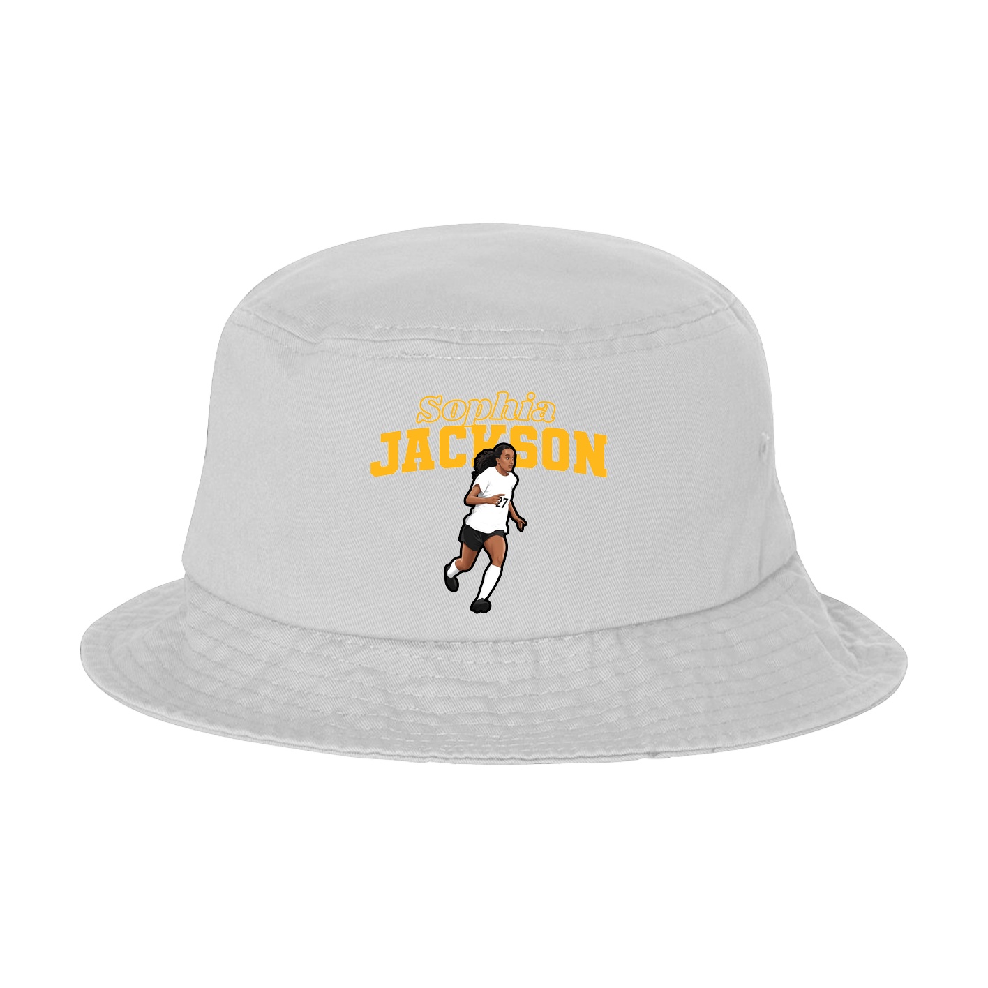 Bucket Cap — Name Arch in White