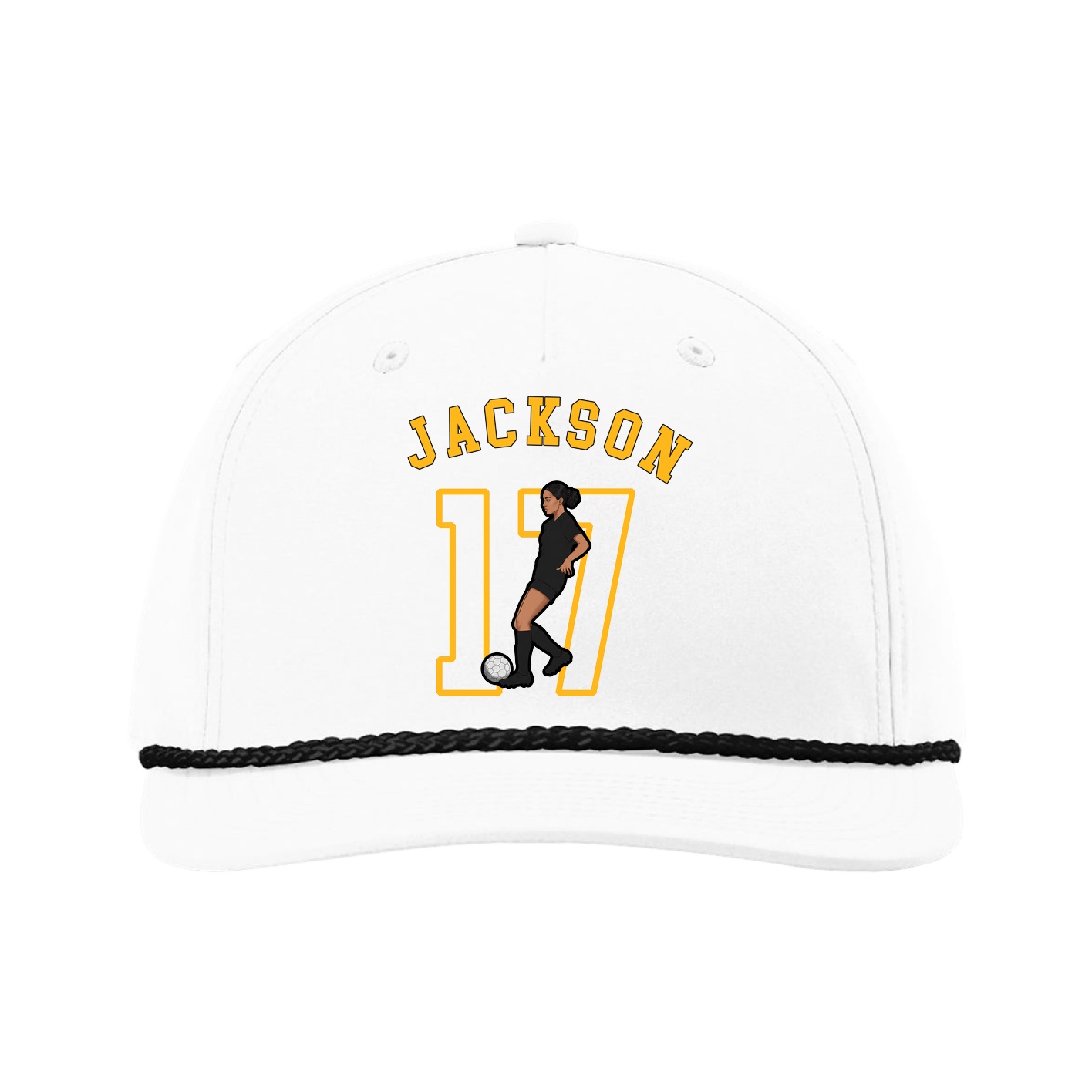 Five-Panel Classic Rope Cap — Shirsey Arch in White