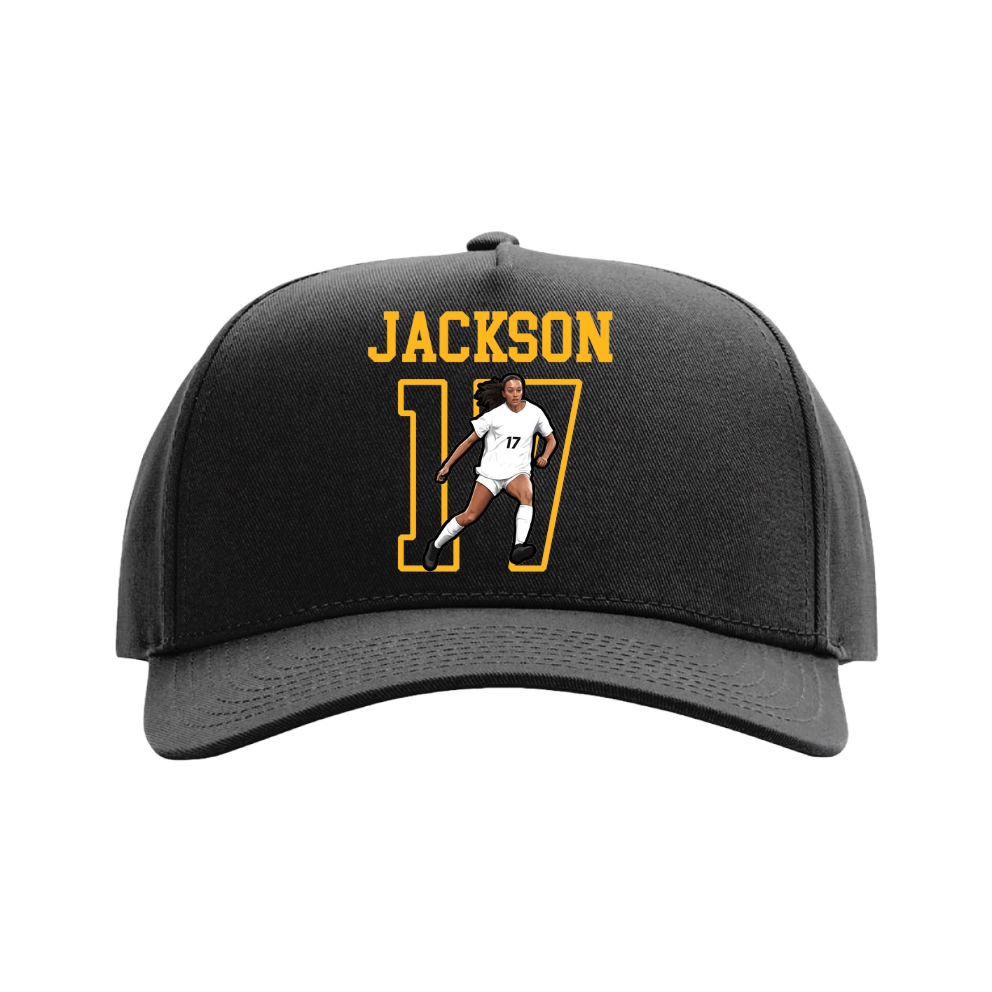 Full Fabric Five-Panel Champ Cap — Shirsey in Black