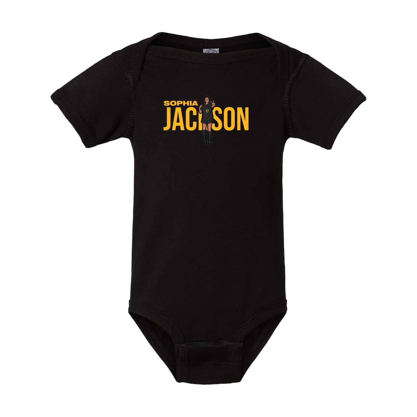 Baby Onesie — Player Name in Black