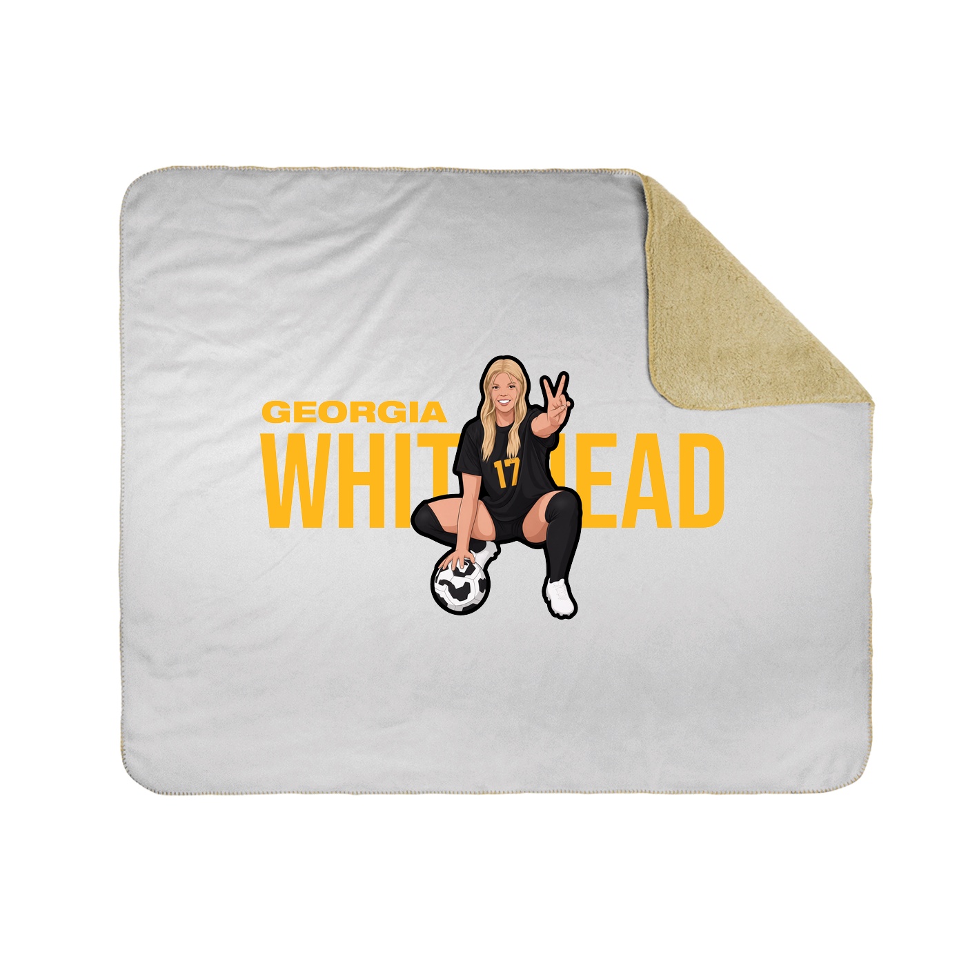 Throw Blanket — Player Name in White