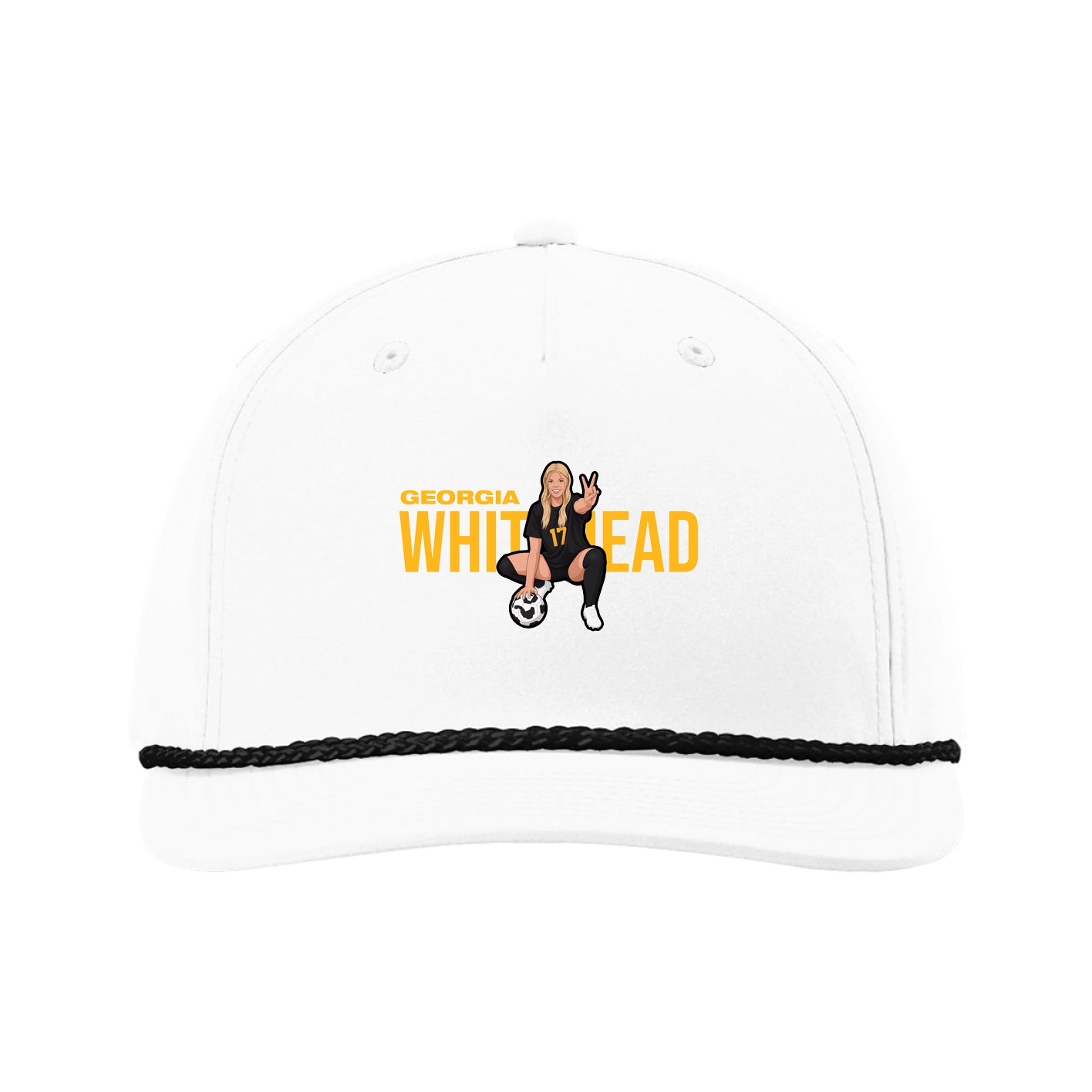 Five-Panel Classic Rope Cap — Player Name in White