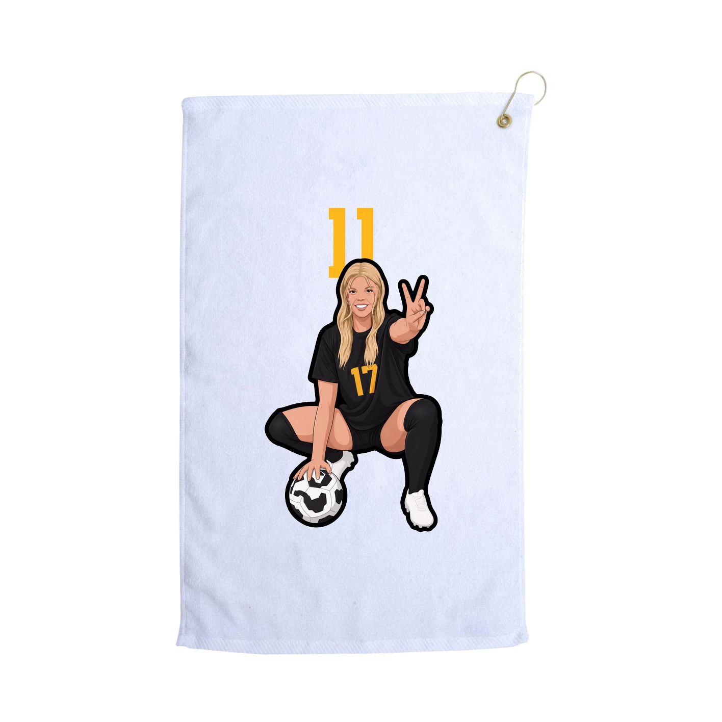 Golf Towel — Number Top in White