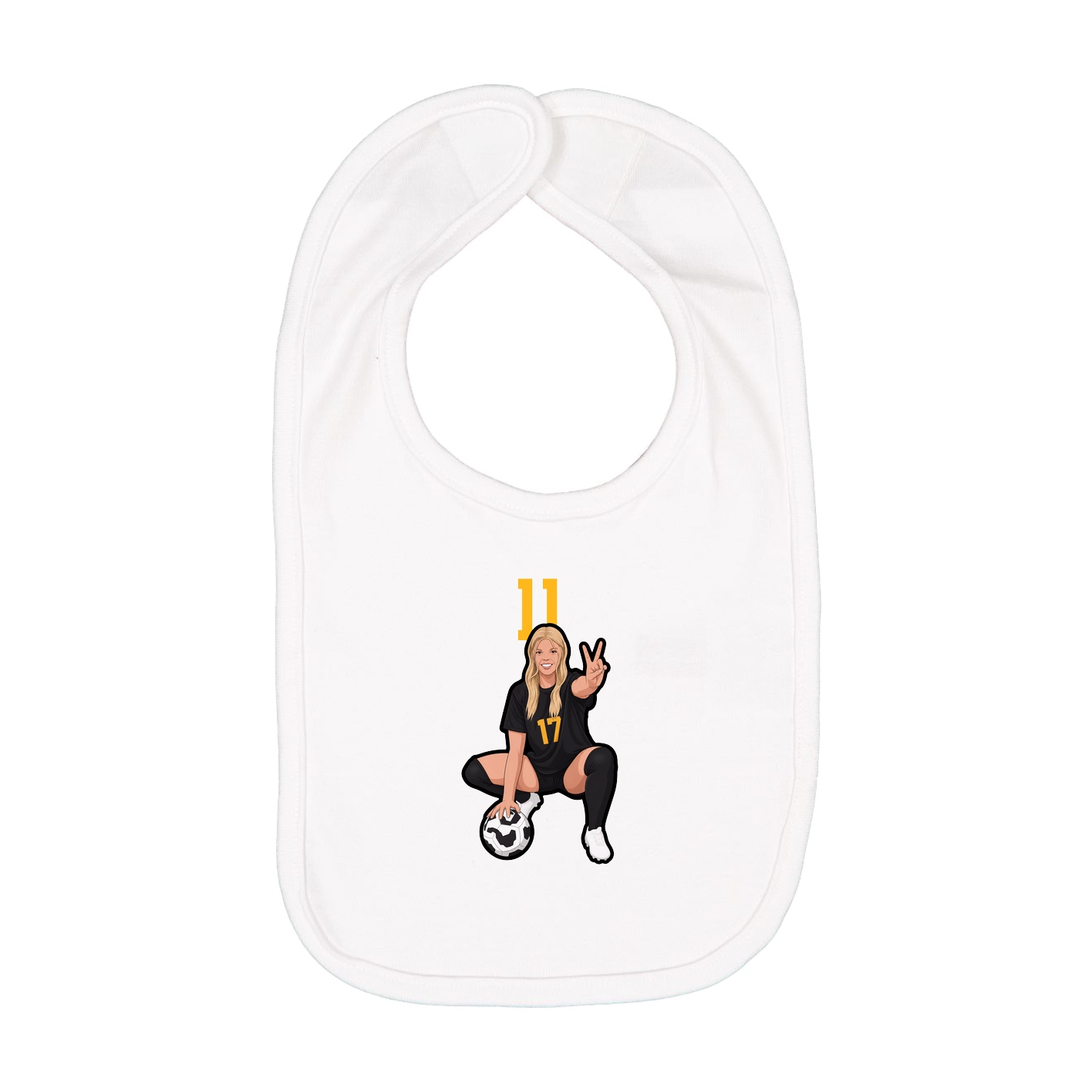 Infant Bib — Number Top in White