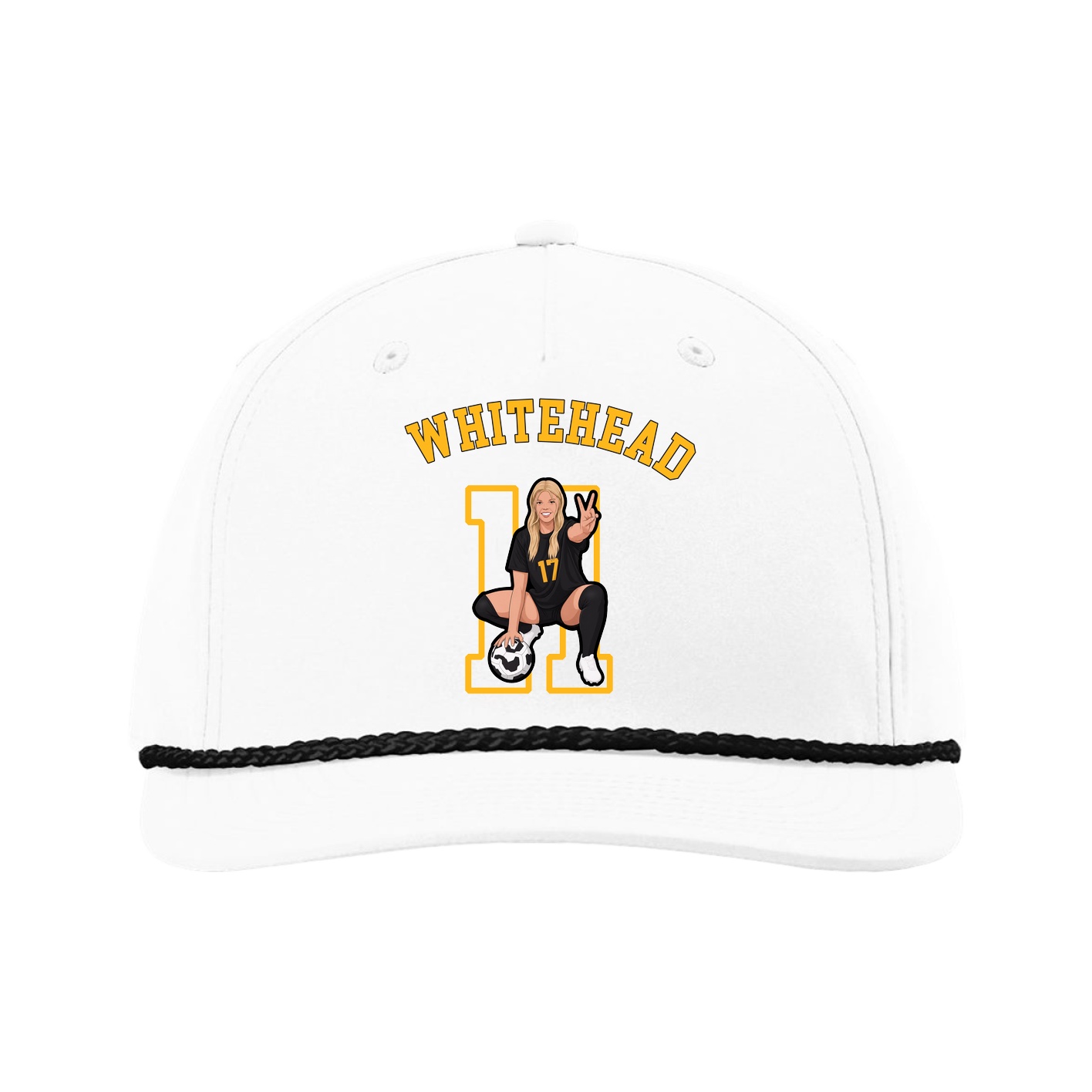 Five-Panel Classic Rope Cap — Shirsey Arch in White