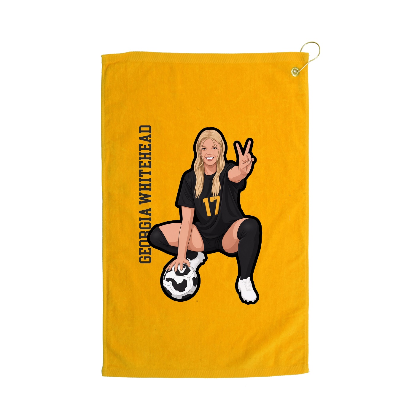 Golf Towel — Name Vertical in Gold