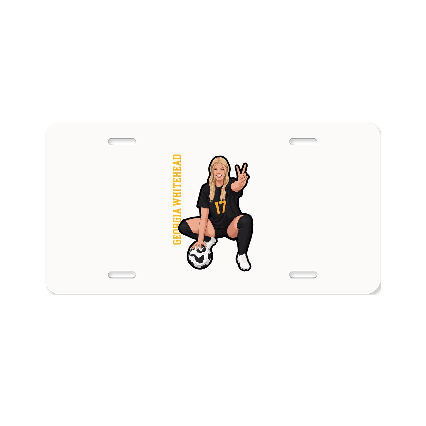 License Plate — Name Vertical in Classic