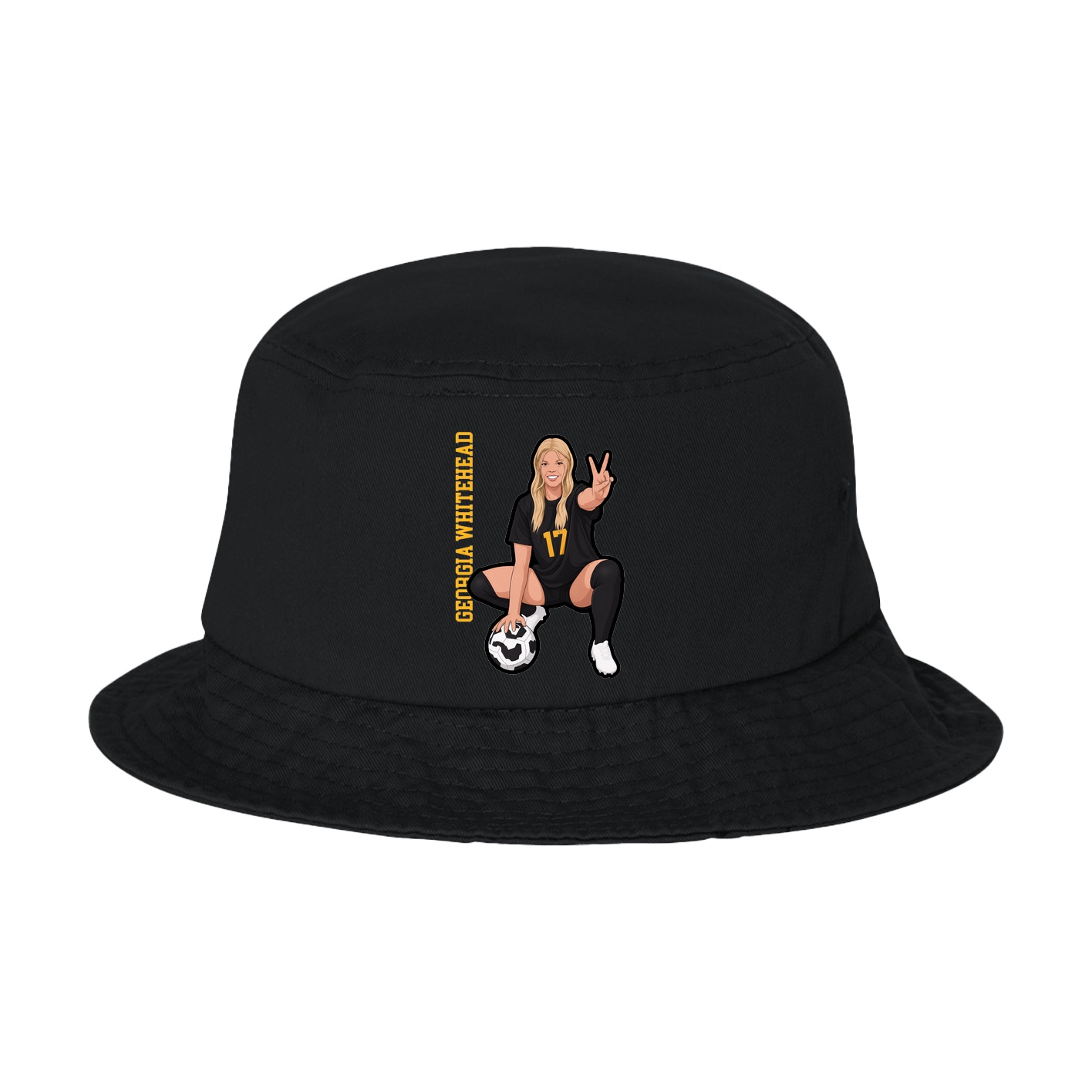 Bucket Cap — Name Vertical in Black