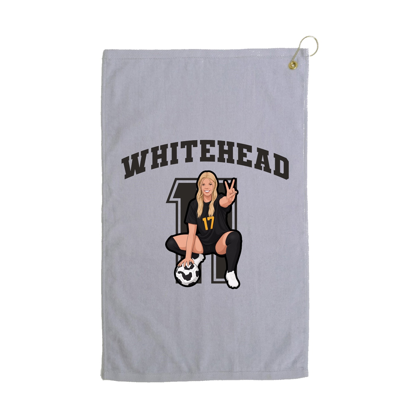 Golf Towel — Number in Grey