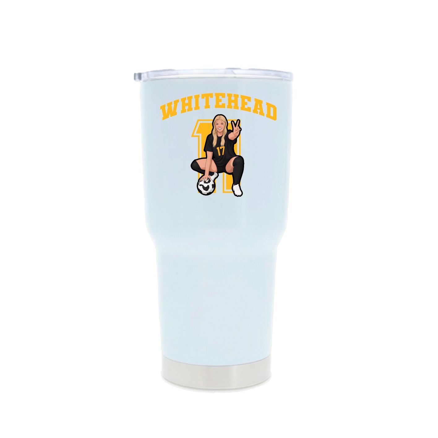 30oz Stainless Steel Tumbler — Number in White