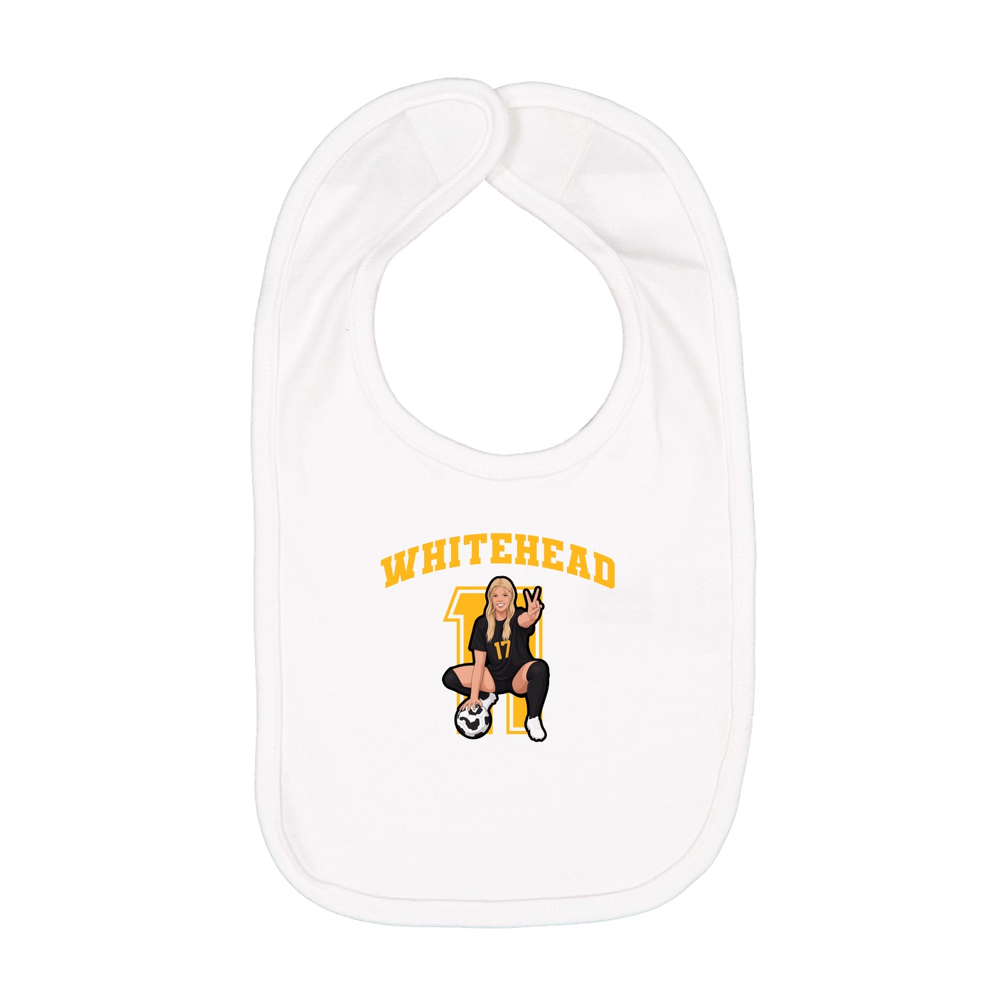 Infant Bib — Number in White