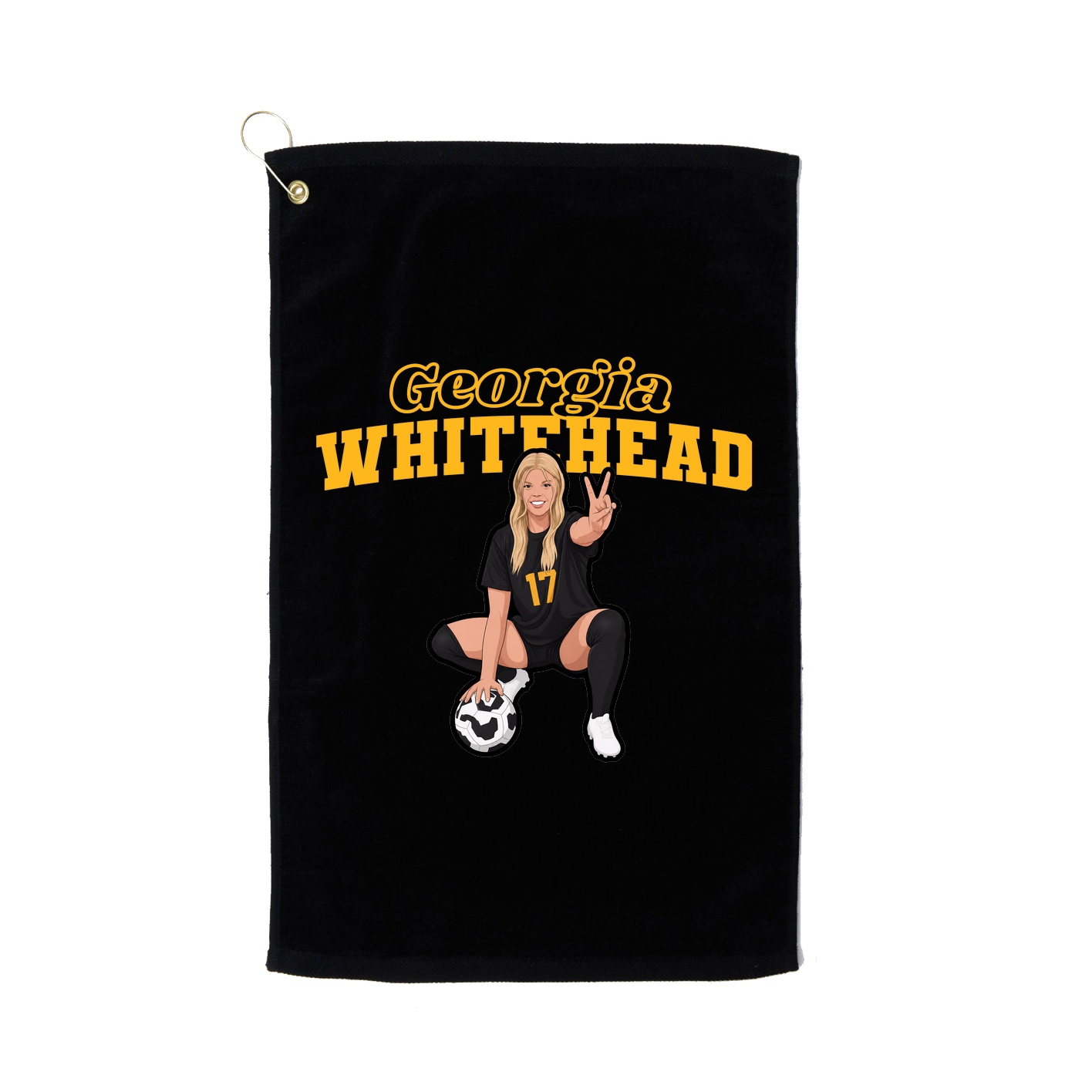 Golf Towel — Name Arch in Black