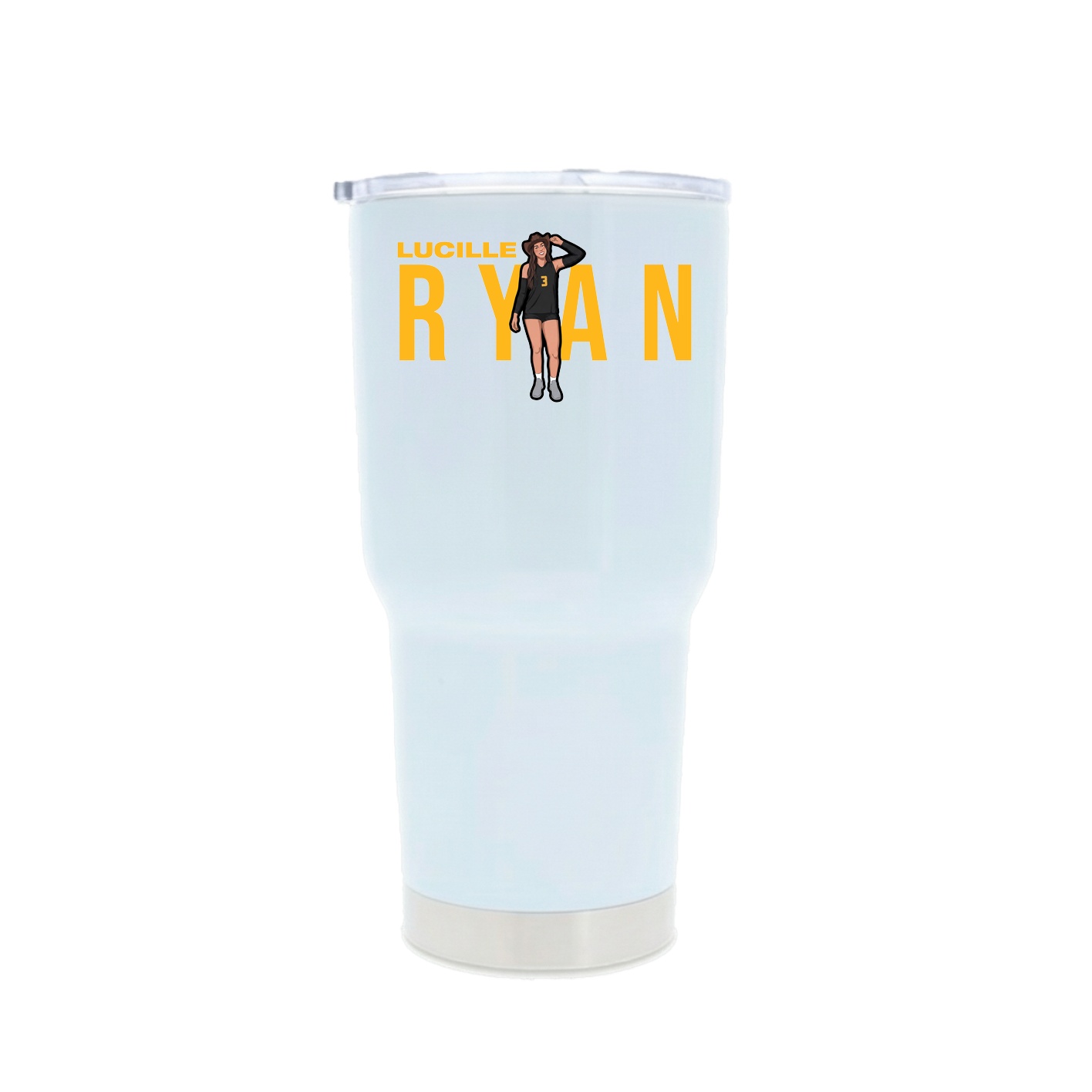 30oz Stainless Steel Tumbler — Player Name in White