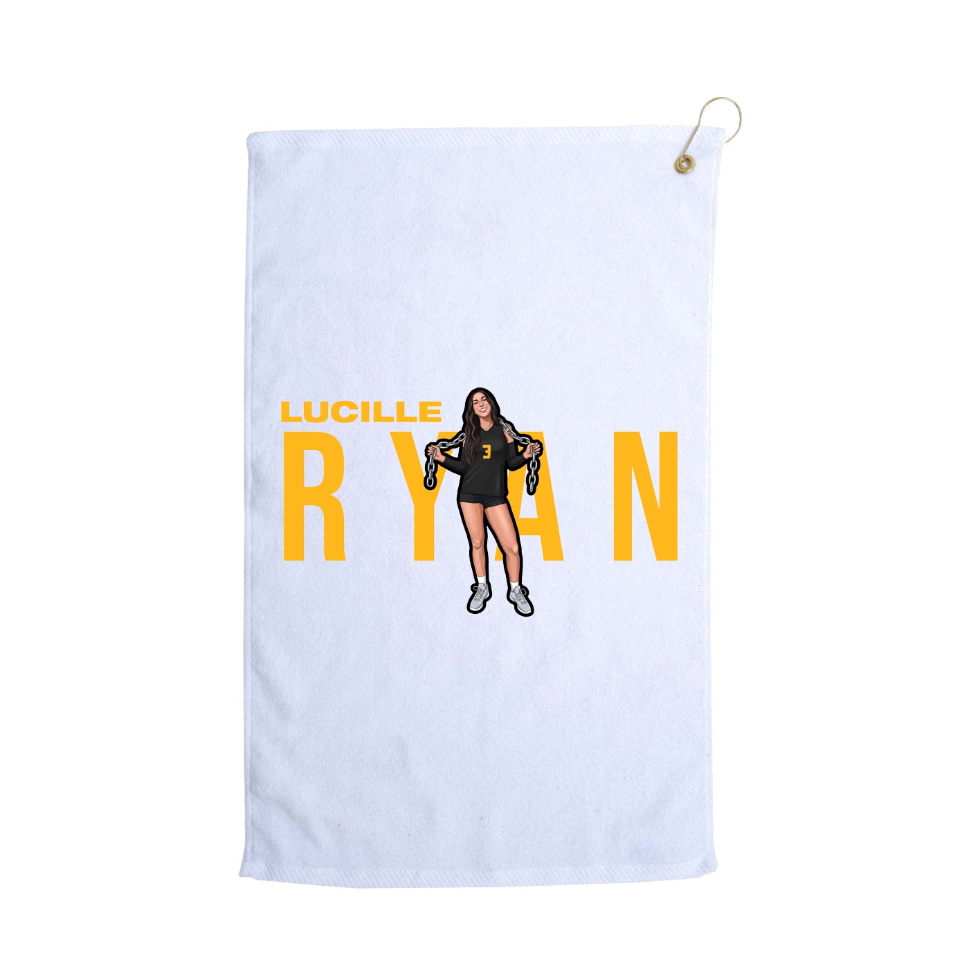 Golf Towel — Player Name in White