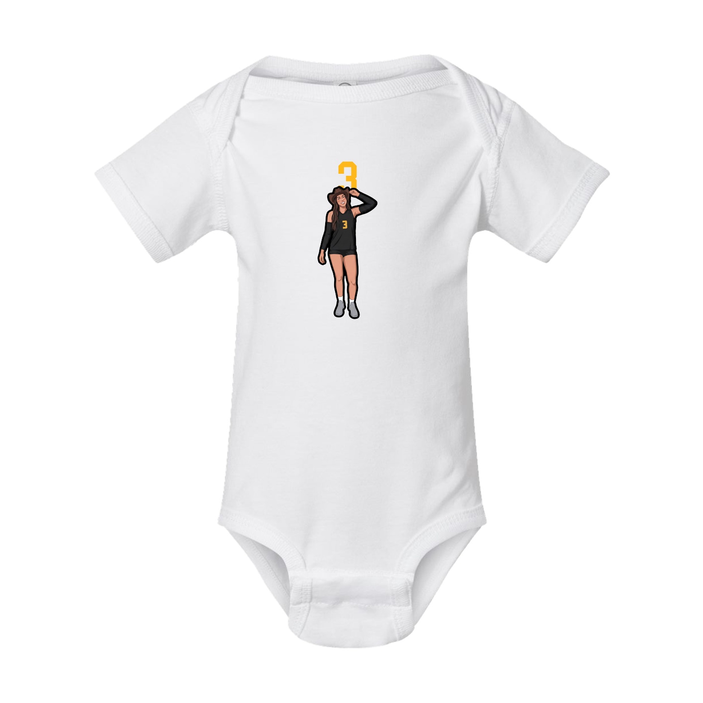 Baby Onesie — Number Top in White