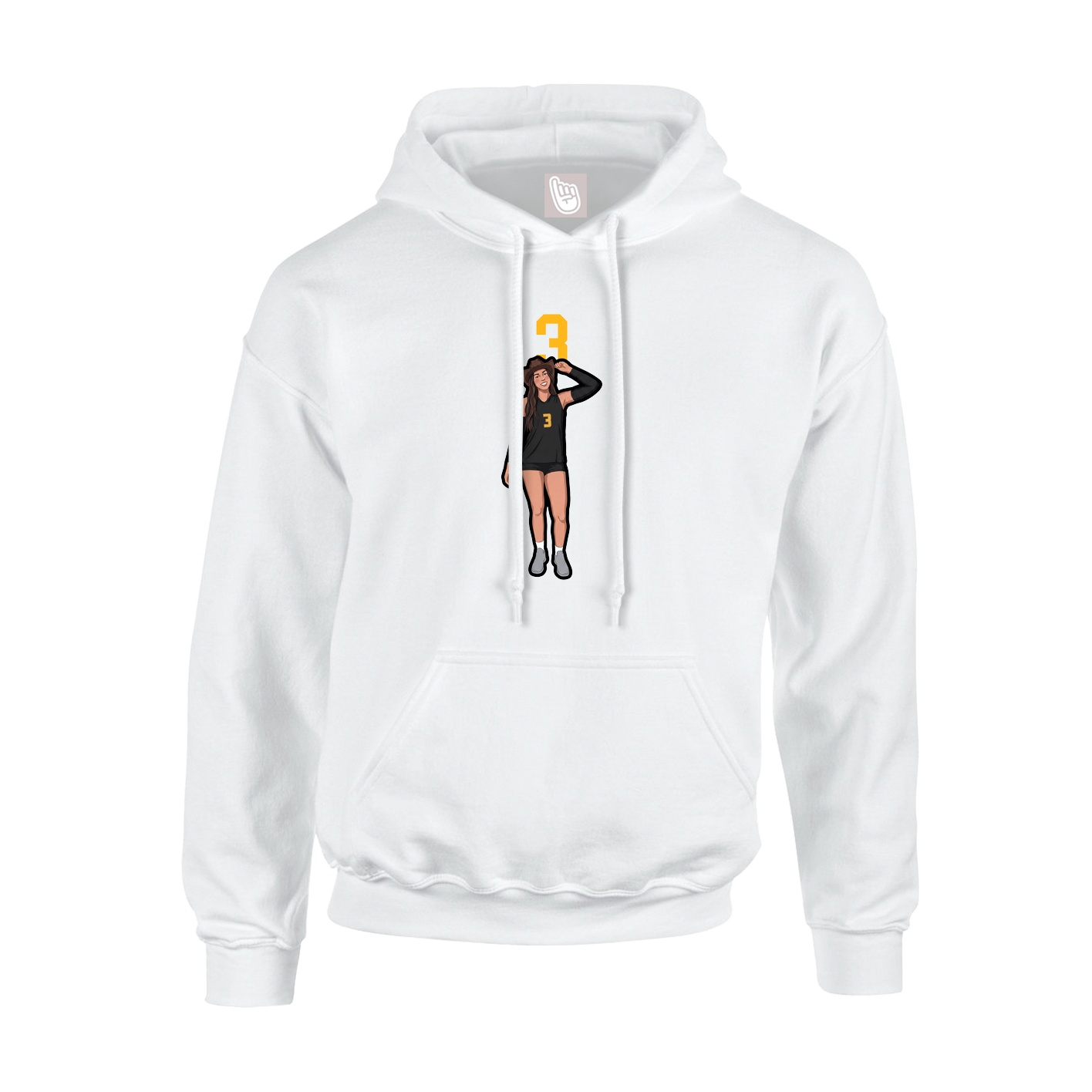 Hoodie — Number Top in White
