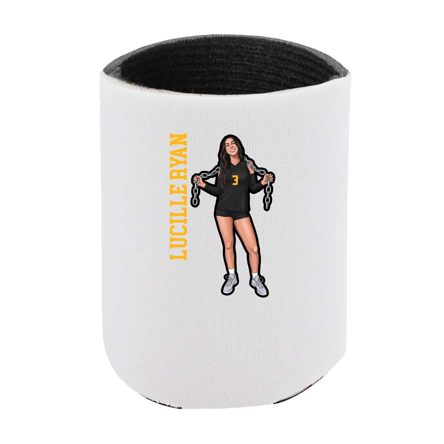 Can Holder — Name Vertical in White