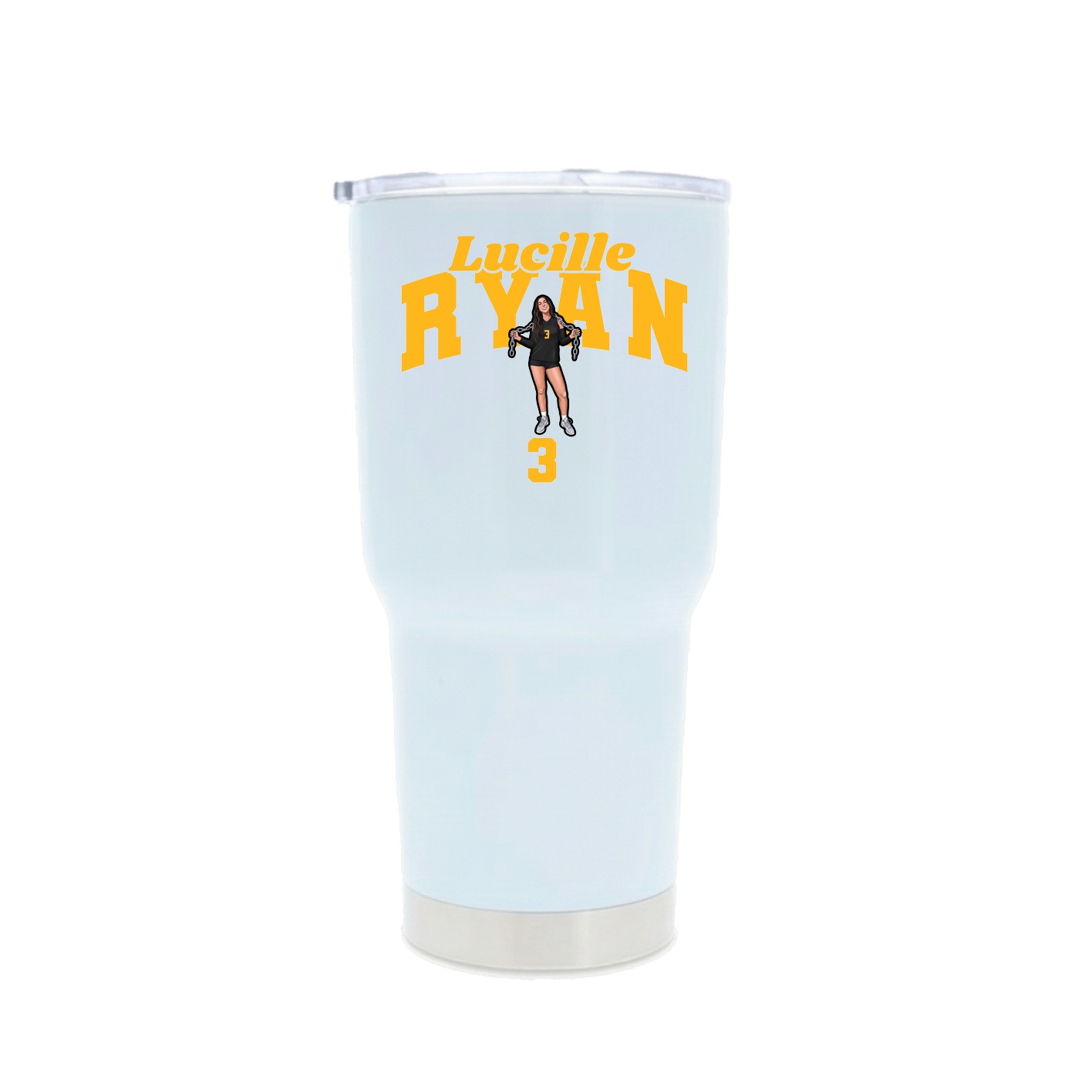 30oz Stainless Steel Tumbler — Signature Arch in White