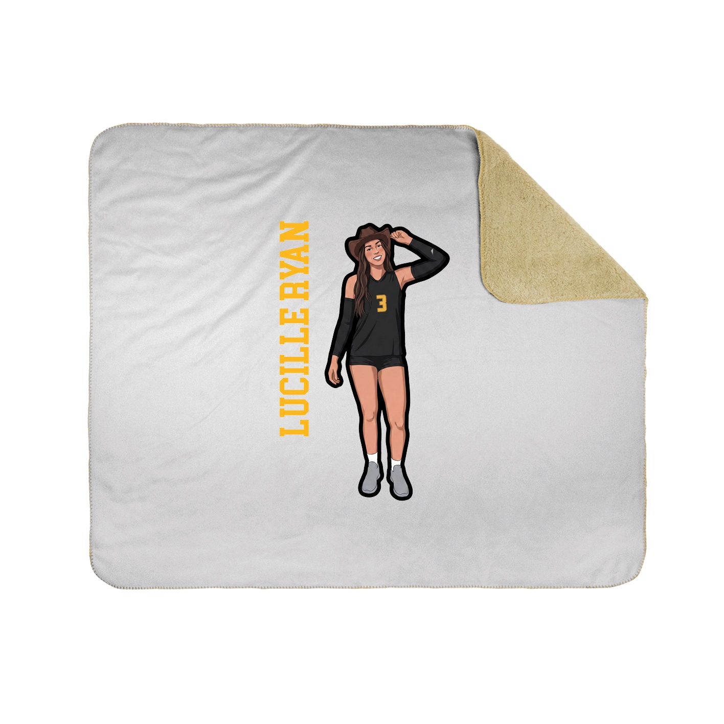 Throw Blanket — Name Vertical in White