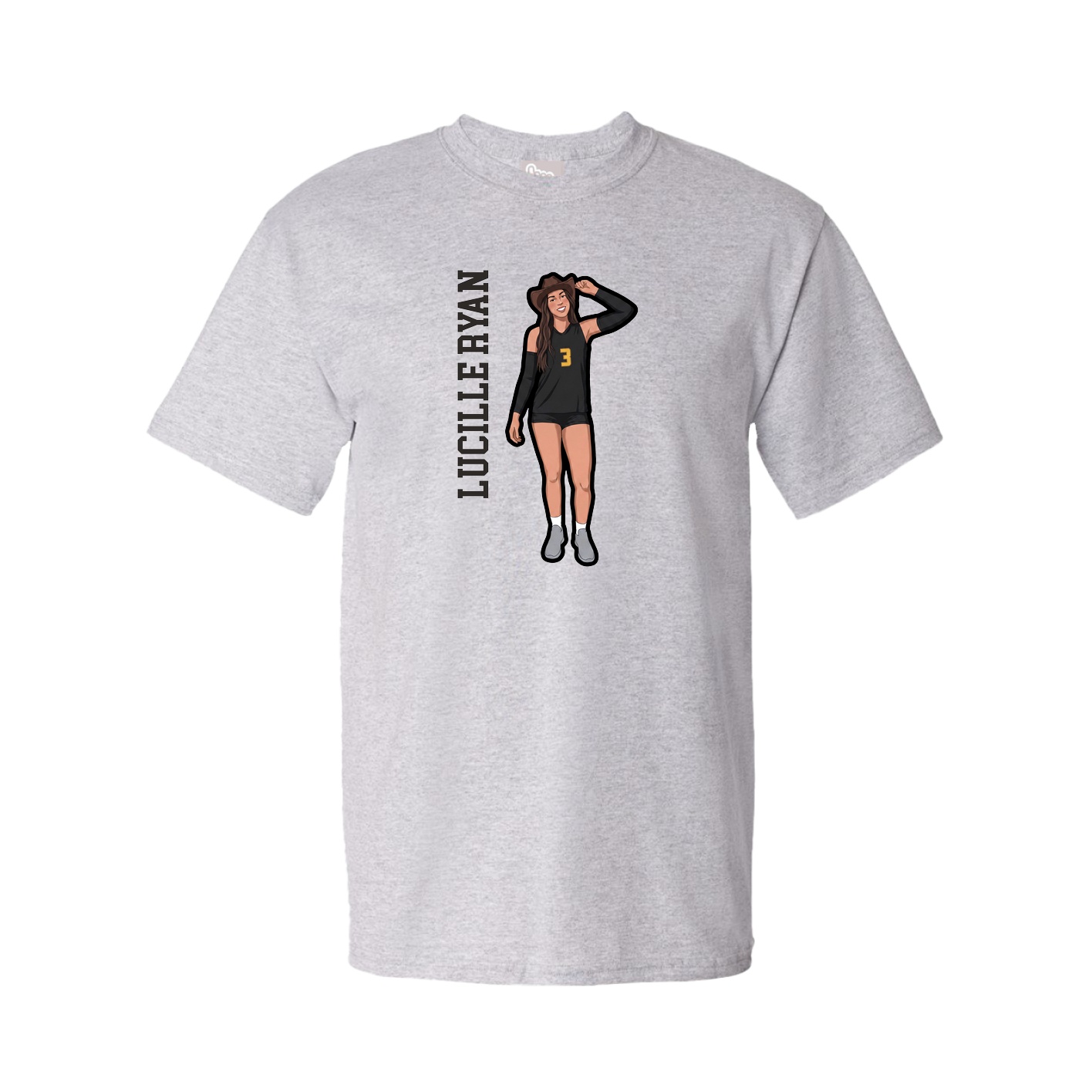 Youth Tee — Name Vertical in Grey