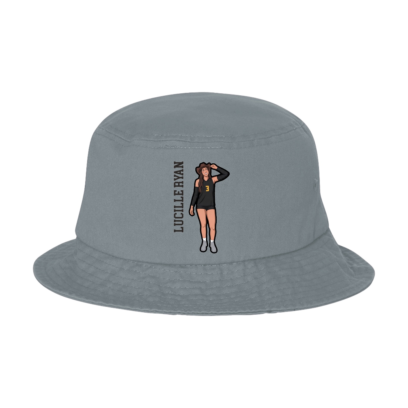 Bucket Cap — Name Vertical in Grey