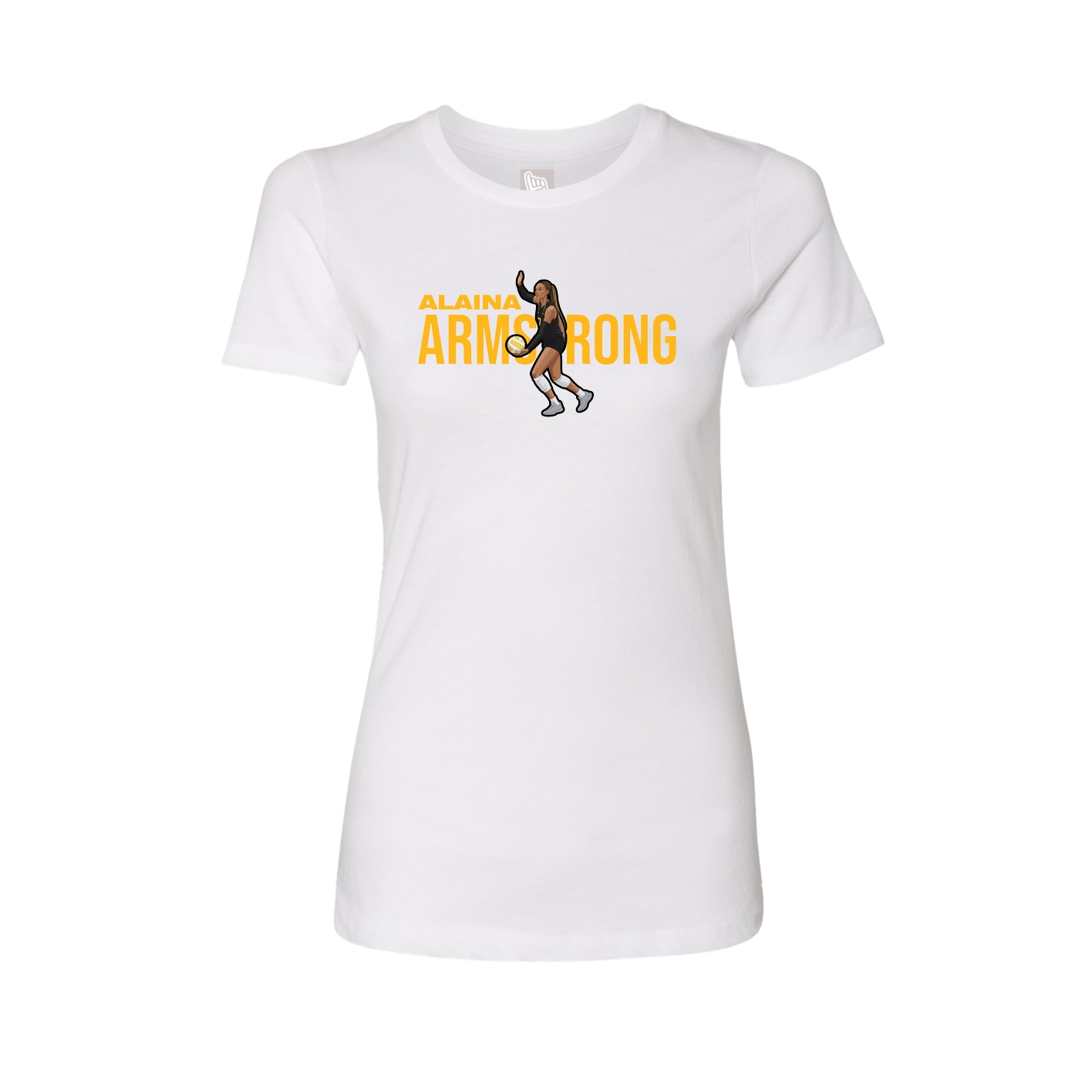 Fitted Women's Tee — Player Name in White