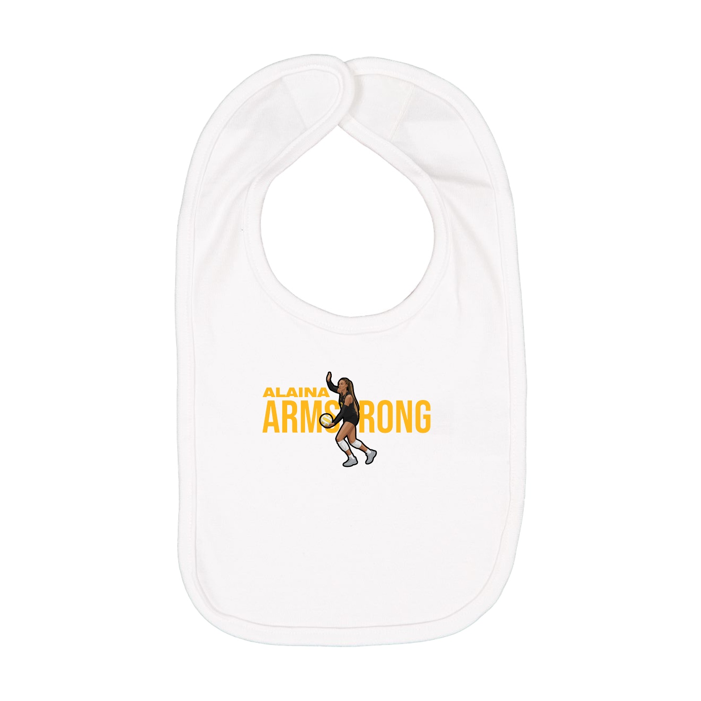 Infant Bib — Player Name in White