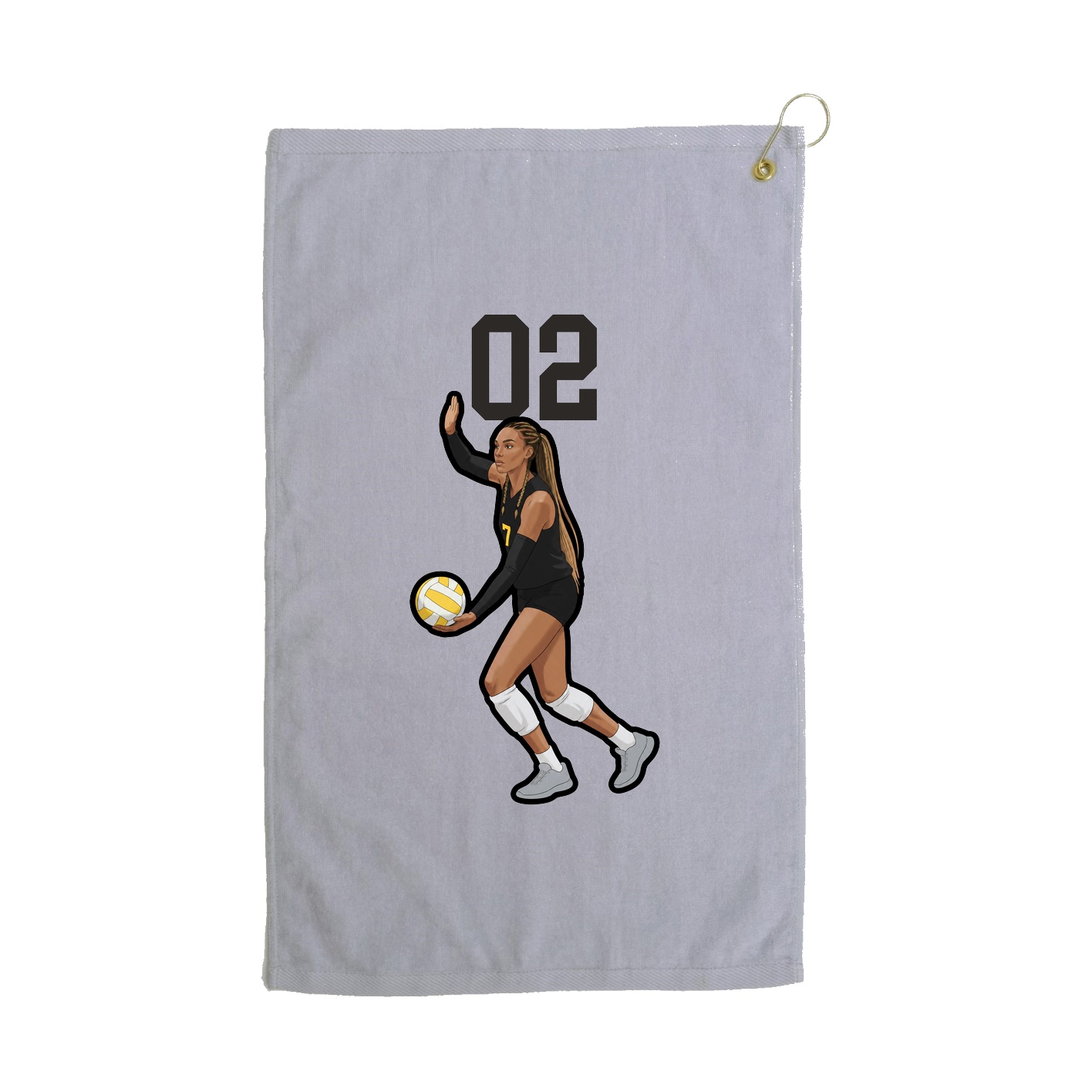 Golf Towel — Number Top in Grey