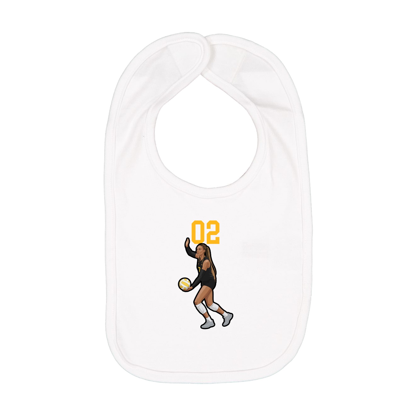 Infant Bib — Number Top in White