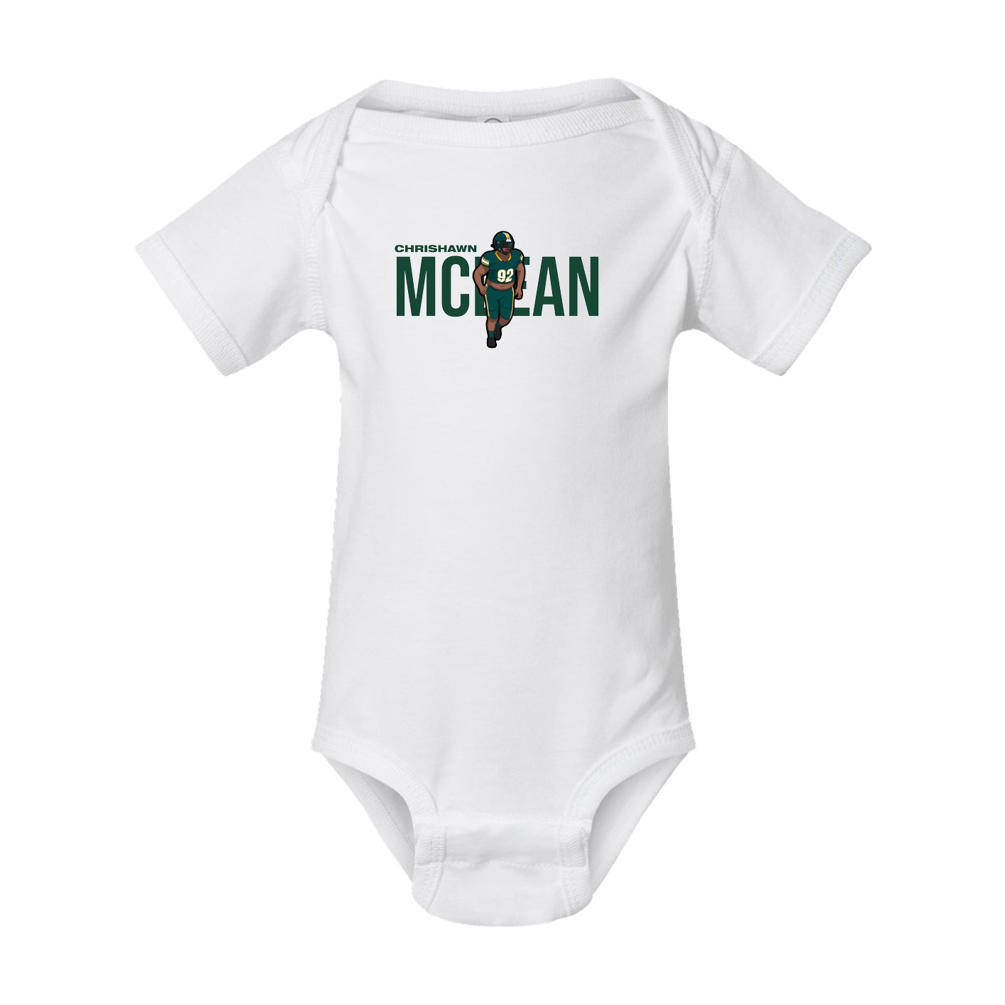 Baby Onesie — Player Name in White