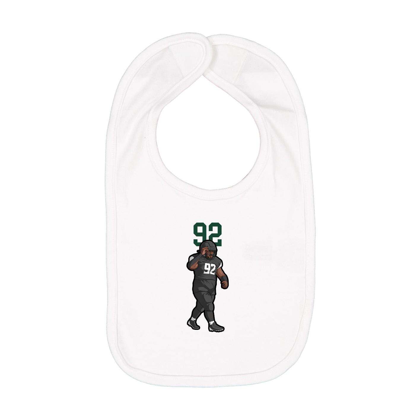 Infant Bib — Number Top in White