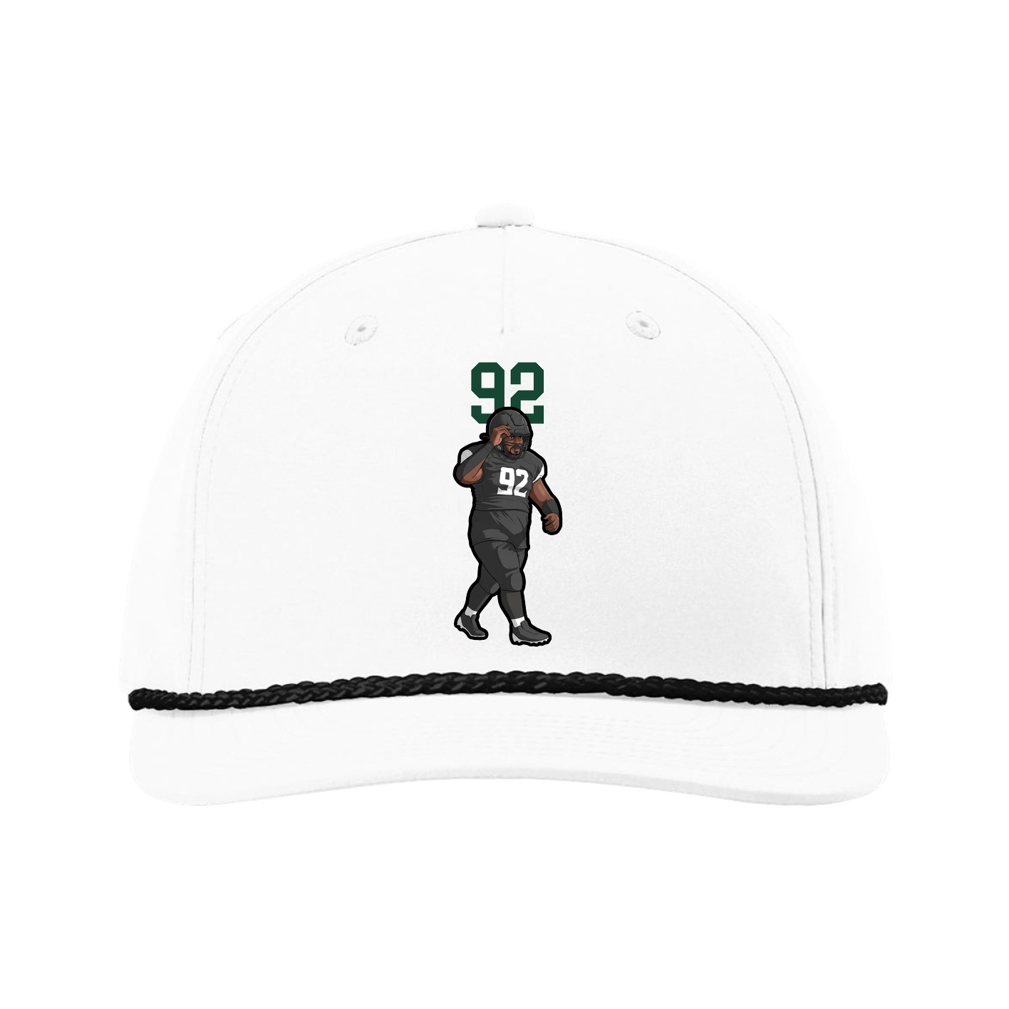 Five-Panel Classic Rope Cap — Number Top in White