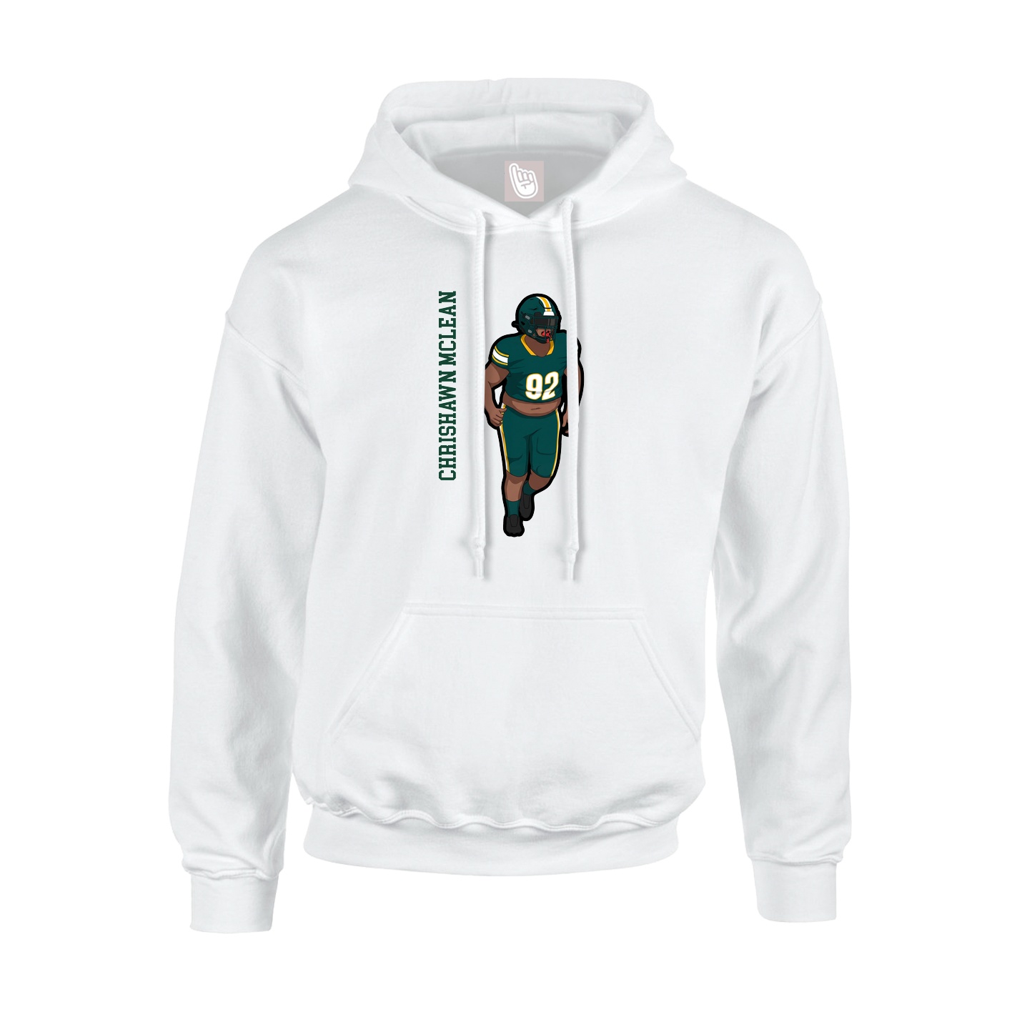 Hoodie — Name Vertical in White