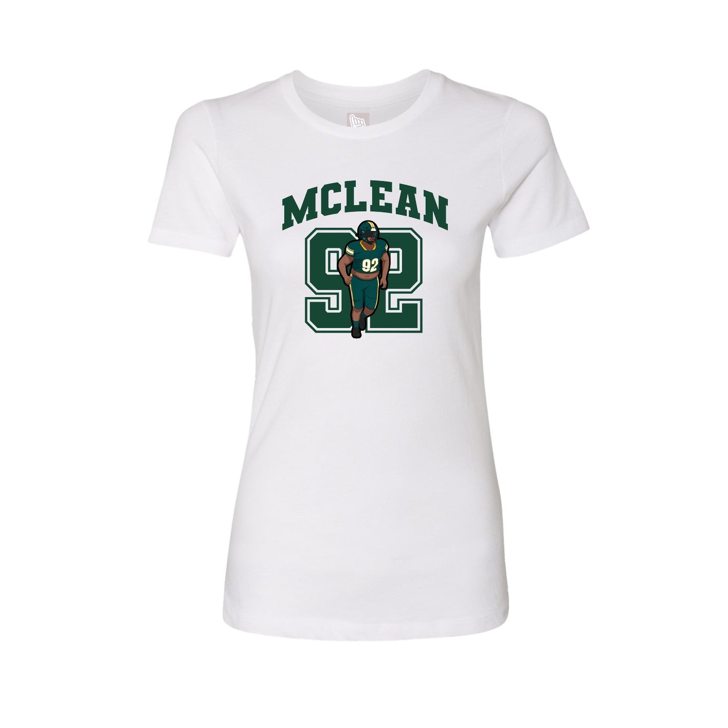 Fitted Women's Tee — Number in White