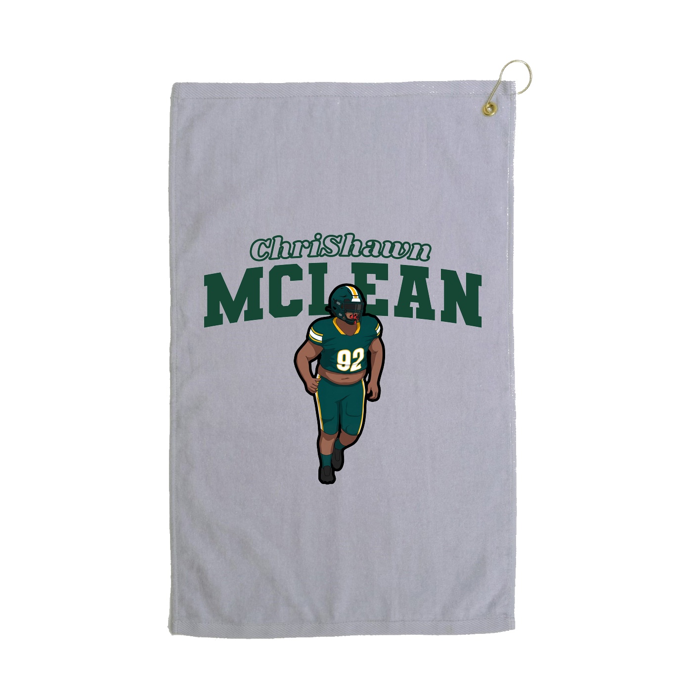 Golf Towel — Name Arch in Grey