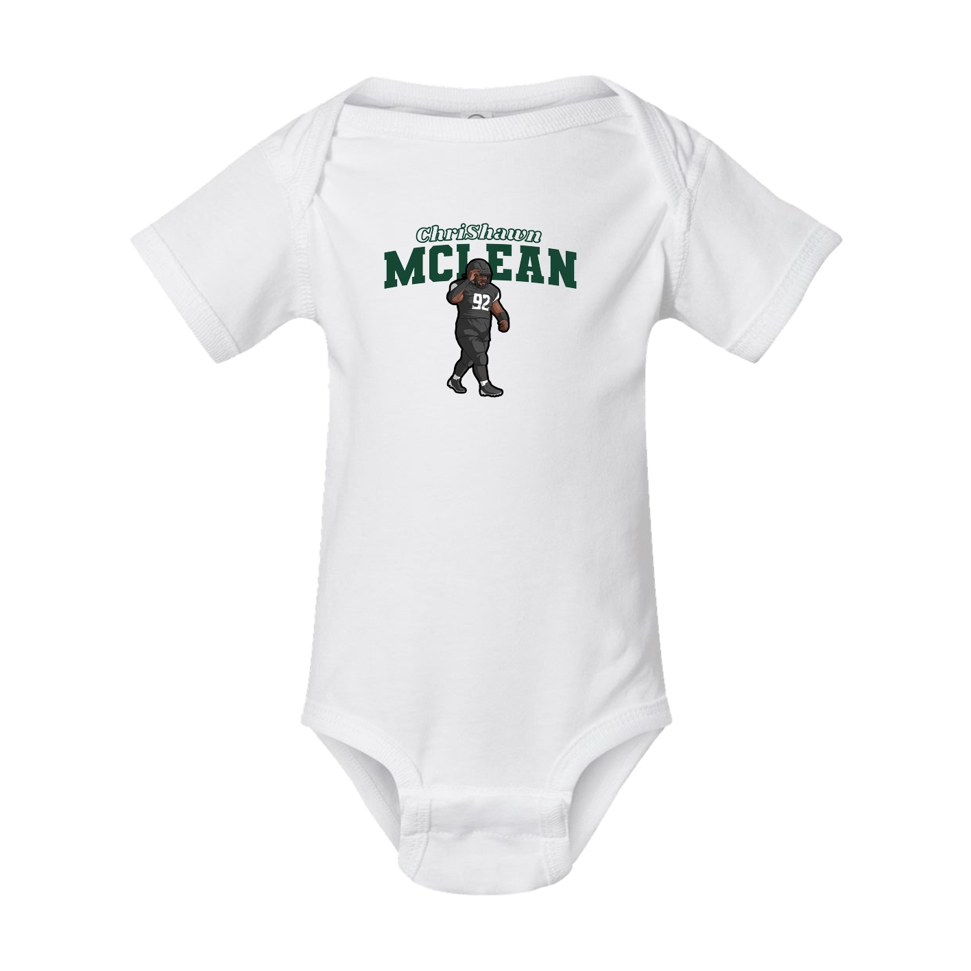 Baby Onesie — Name Arch in White