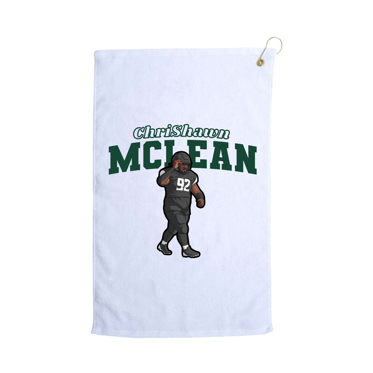 Golf Towel — Name Arch in White