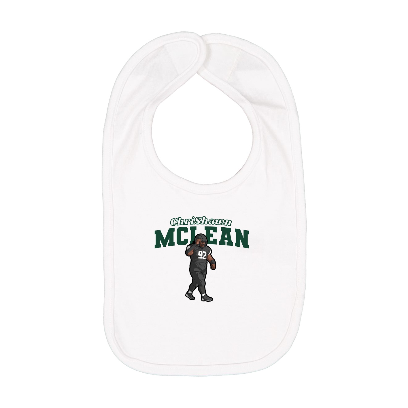 Infant Bib — Name Arch in White