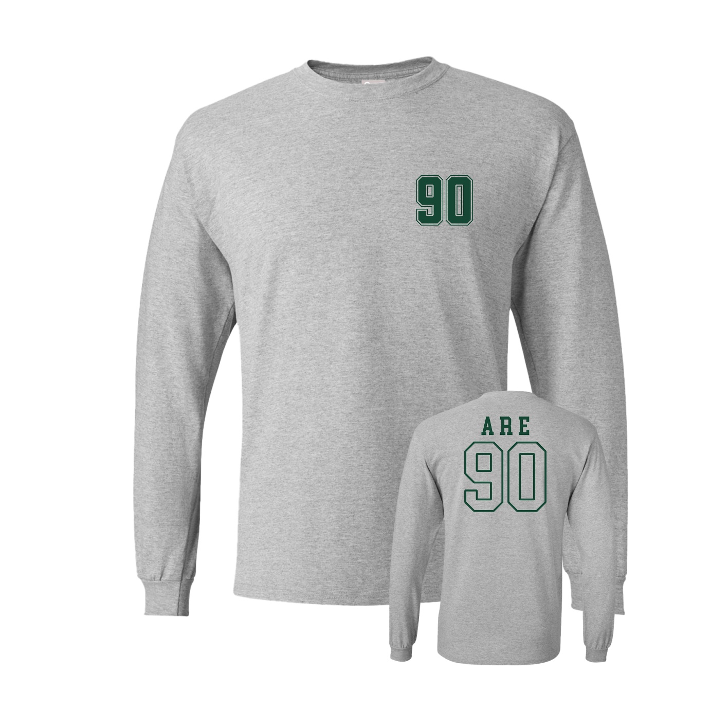 Long Sleeve Tee — Chest Back in Grey