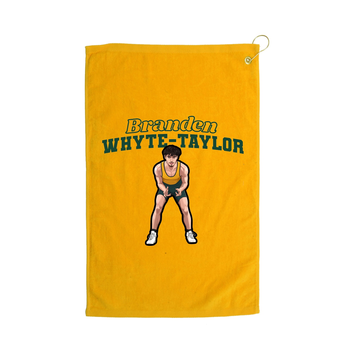Golf Towel — Name Arch in Gold