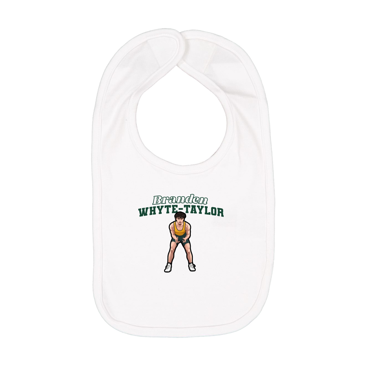 Infant Bib — Name Arch in White