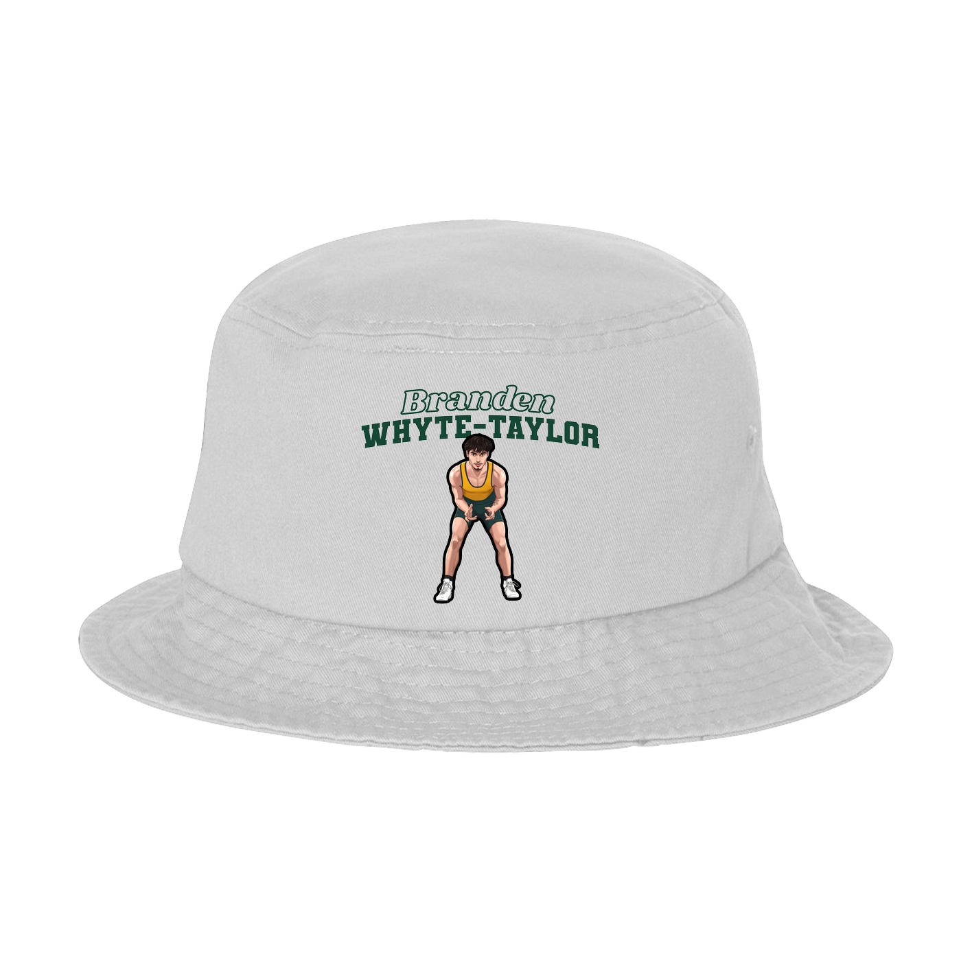 Bucket Cap — Name Arch in White