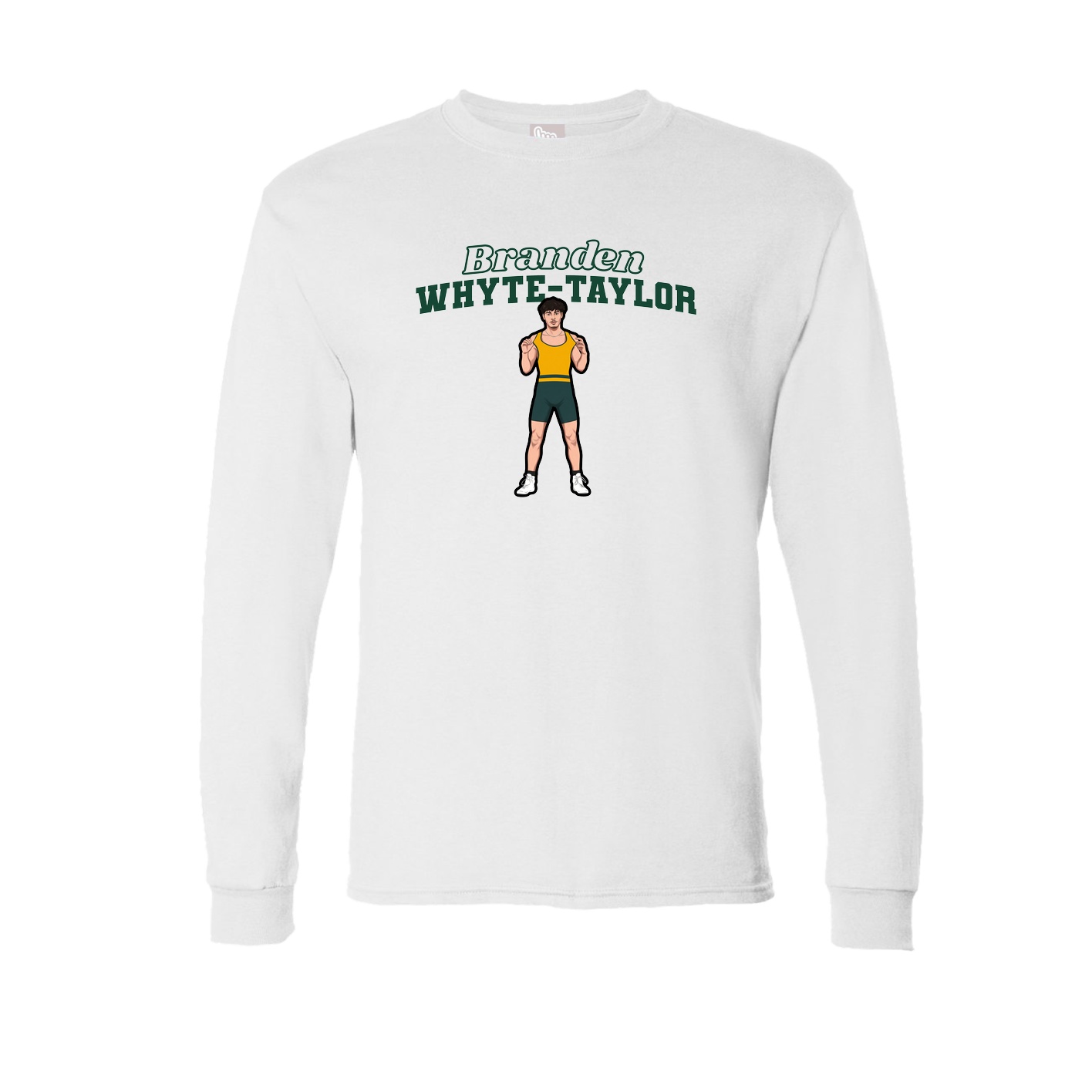 Long Sleeve Tee — Name Arch in White