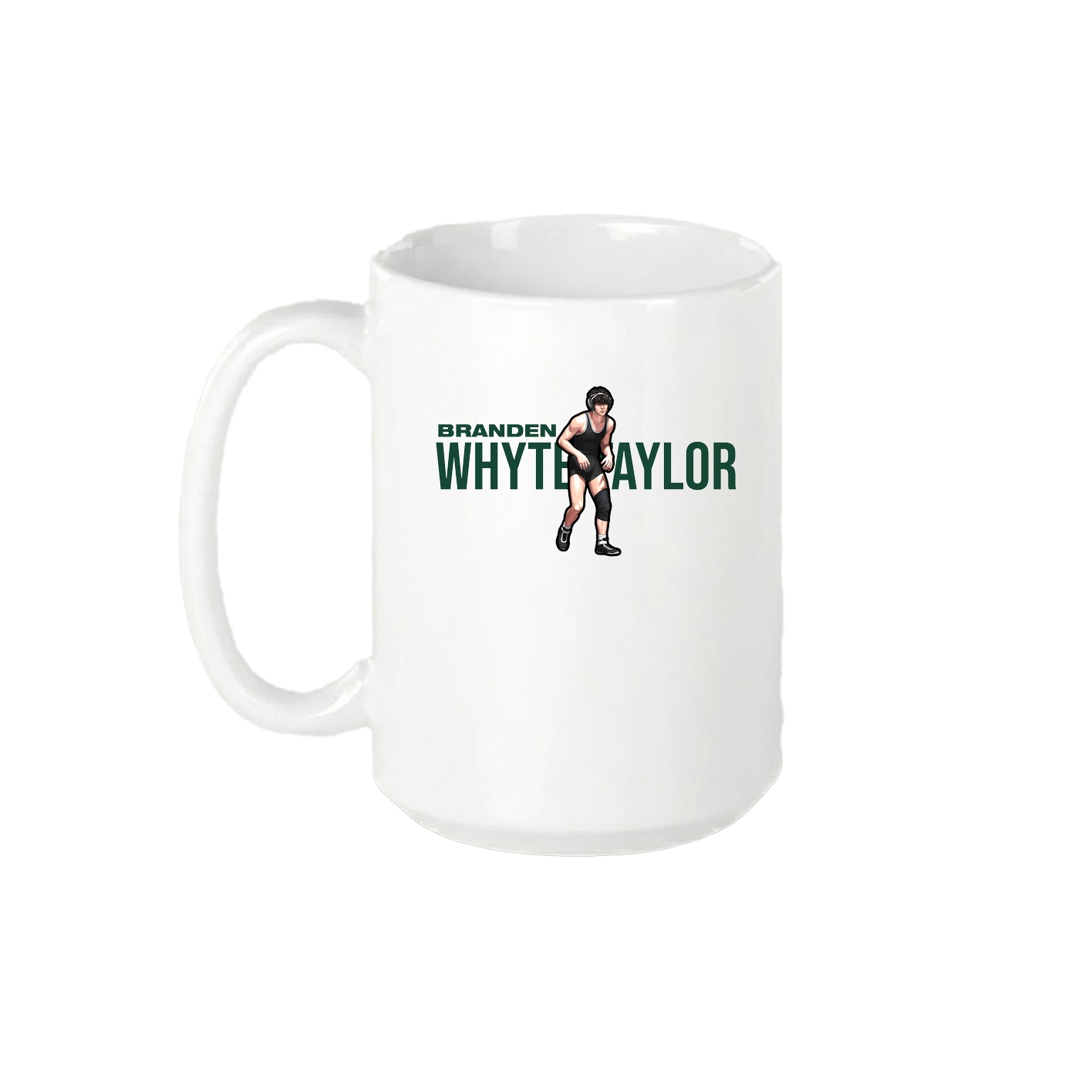 15oz Coffee Mug — Player Name in White