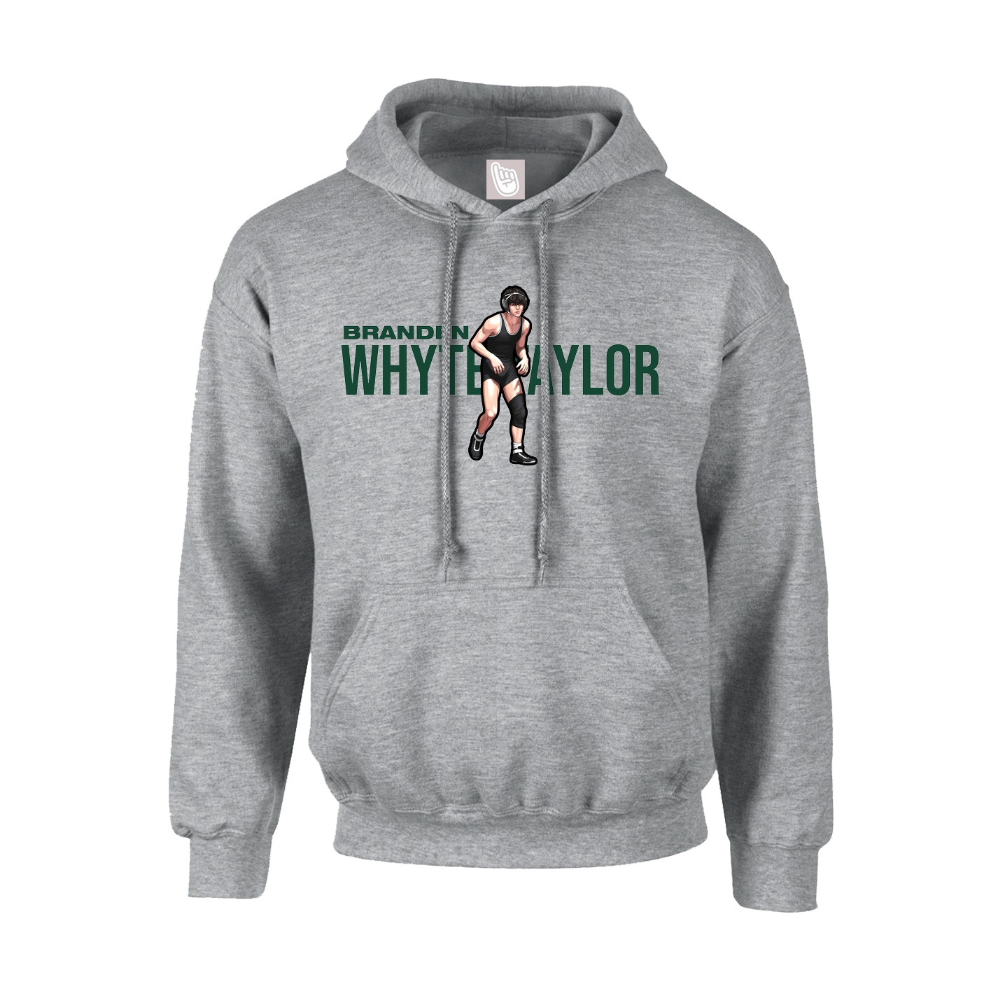 Youth Hoodie — Player Name in Grey