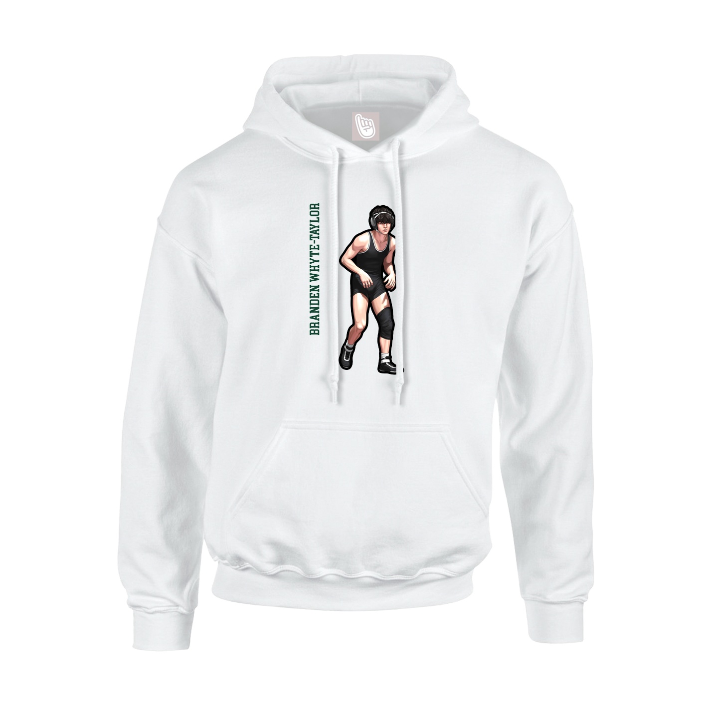Hoodie — Name Vertical in White